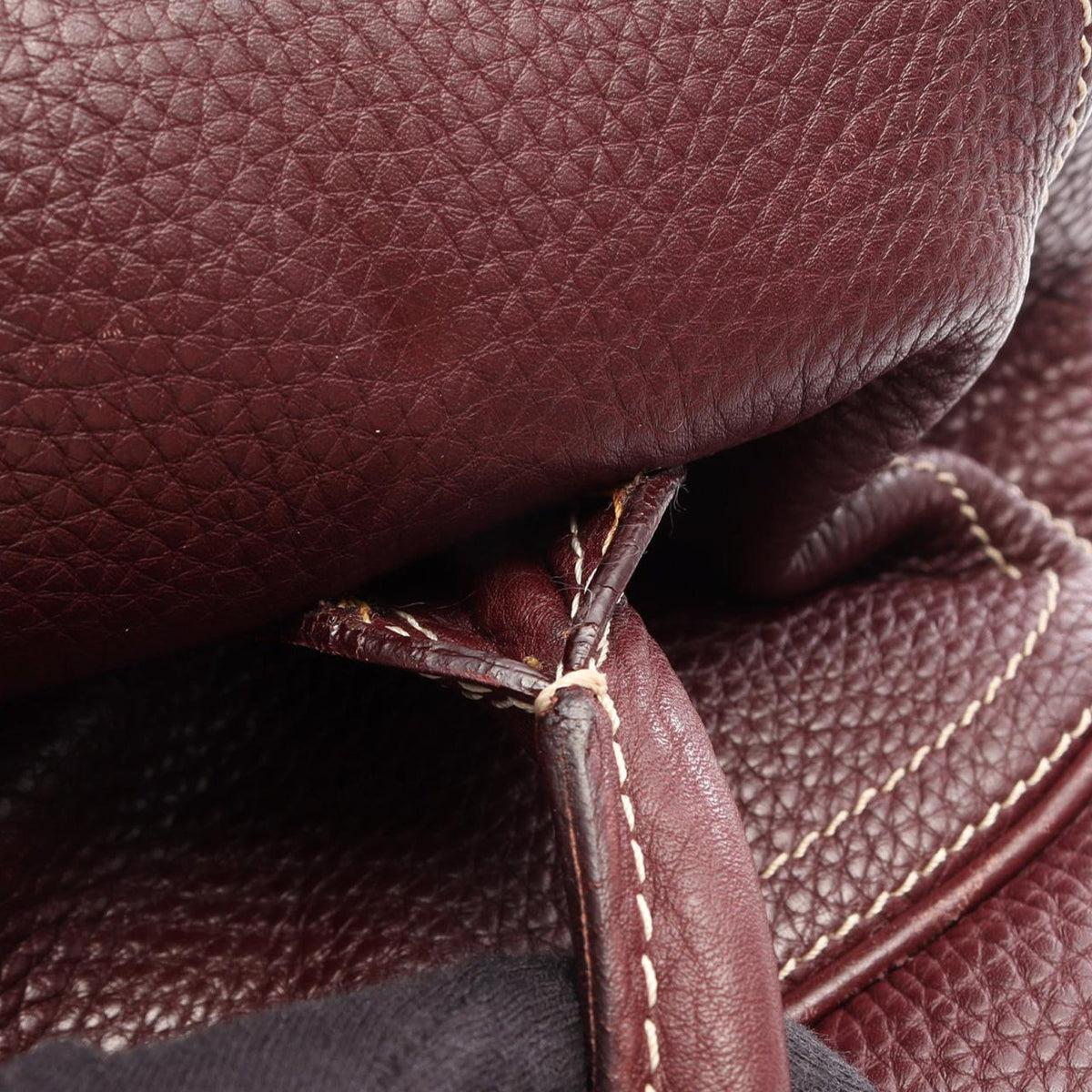 Celine Leather Buckle Handbag — Red