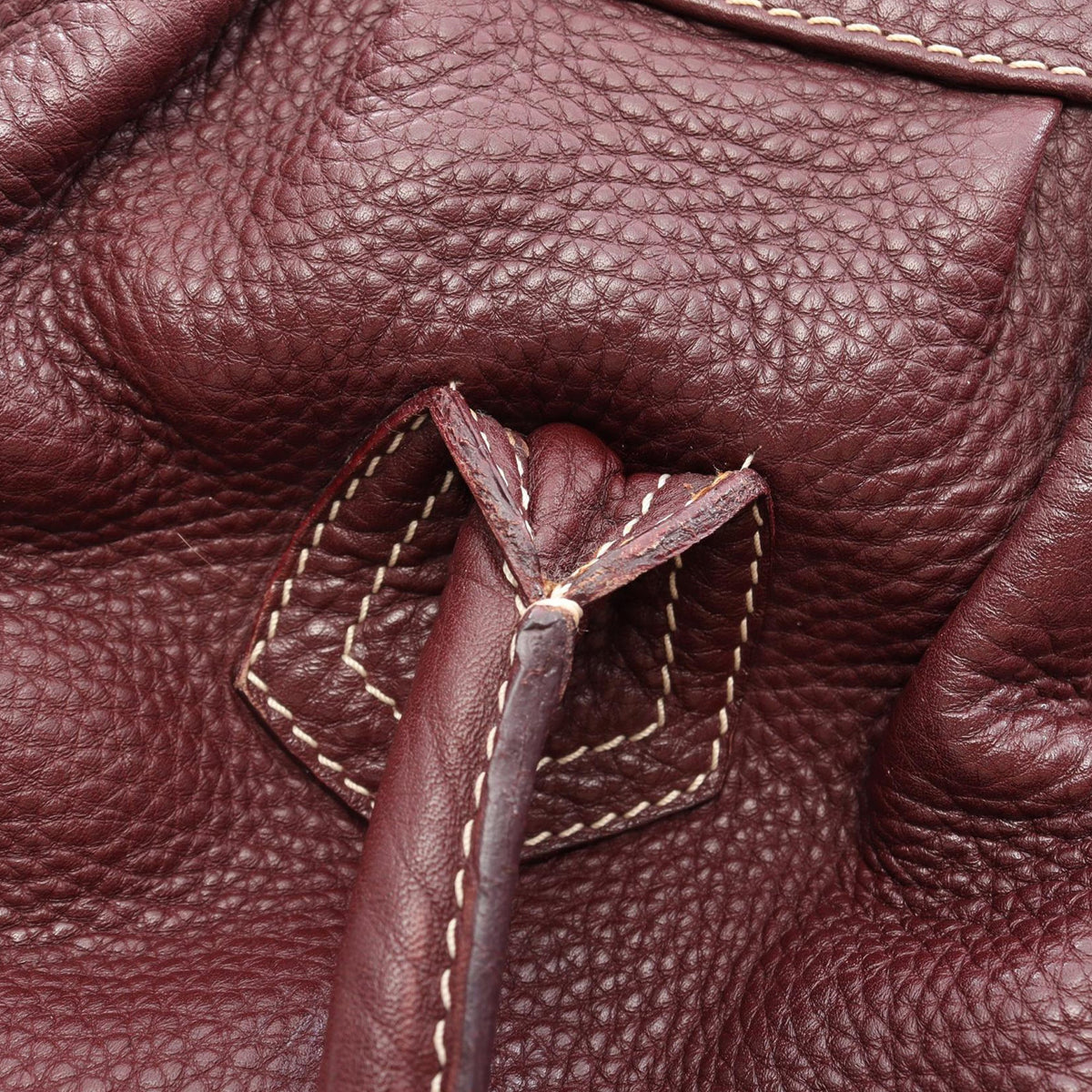 Celine Leather Buckle Handbag — Red