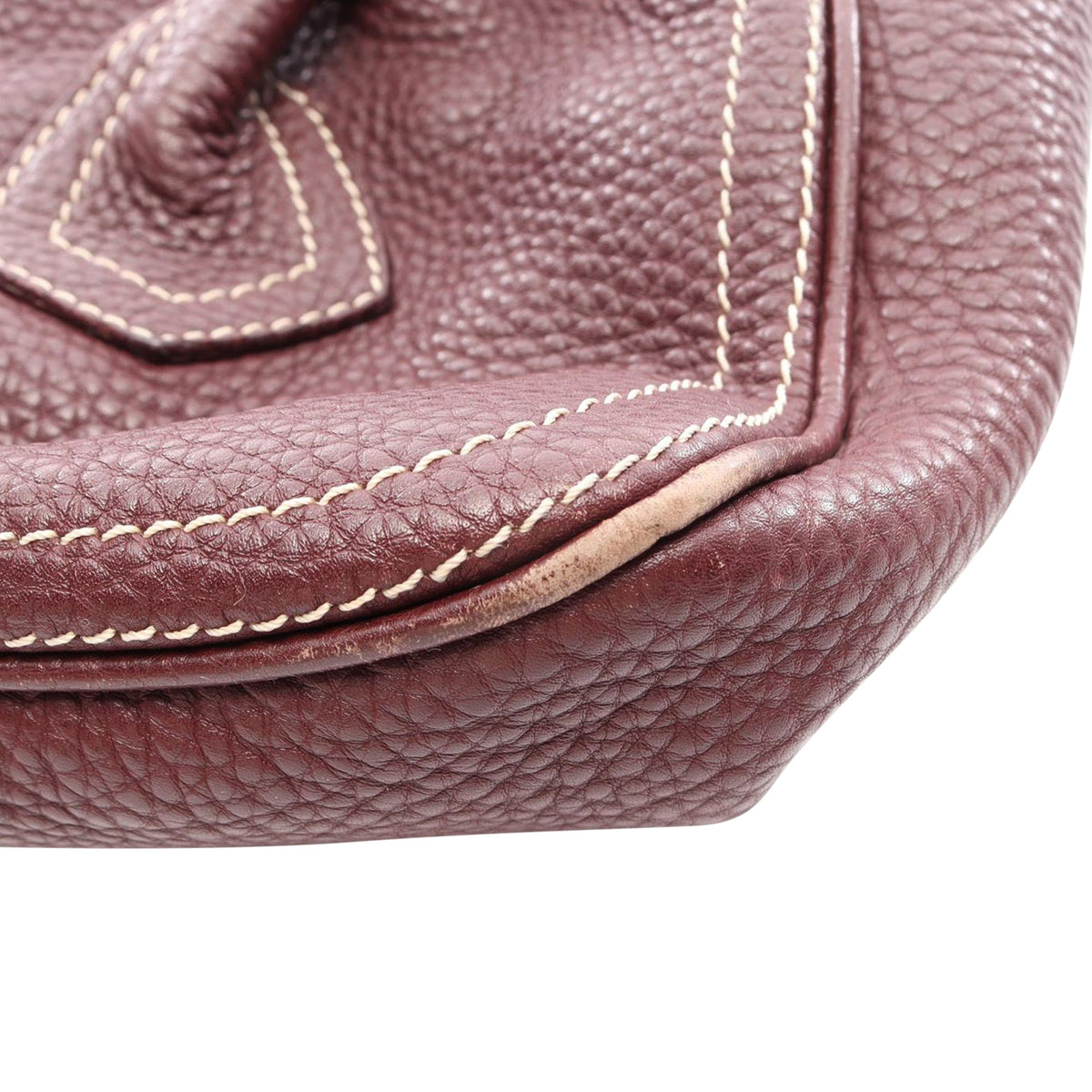 Celine Leather Buckle Handbag — Red