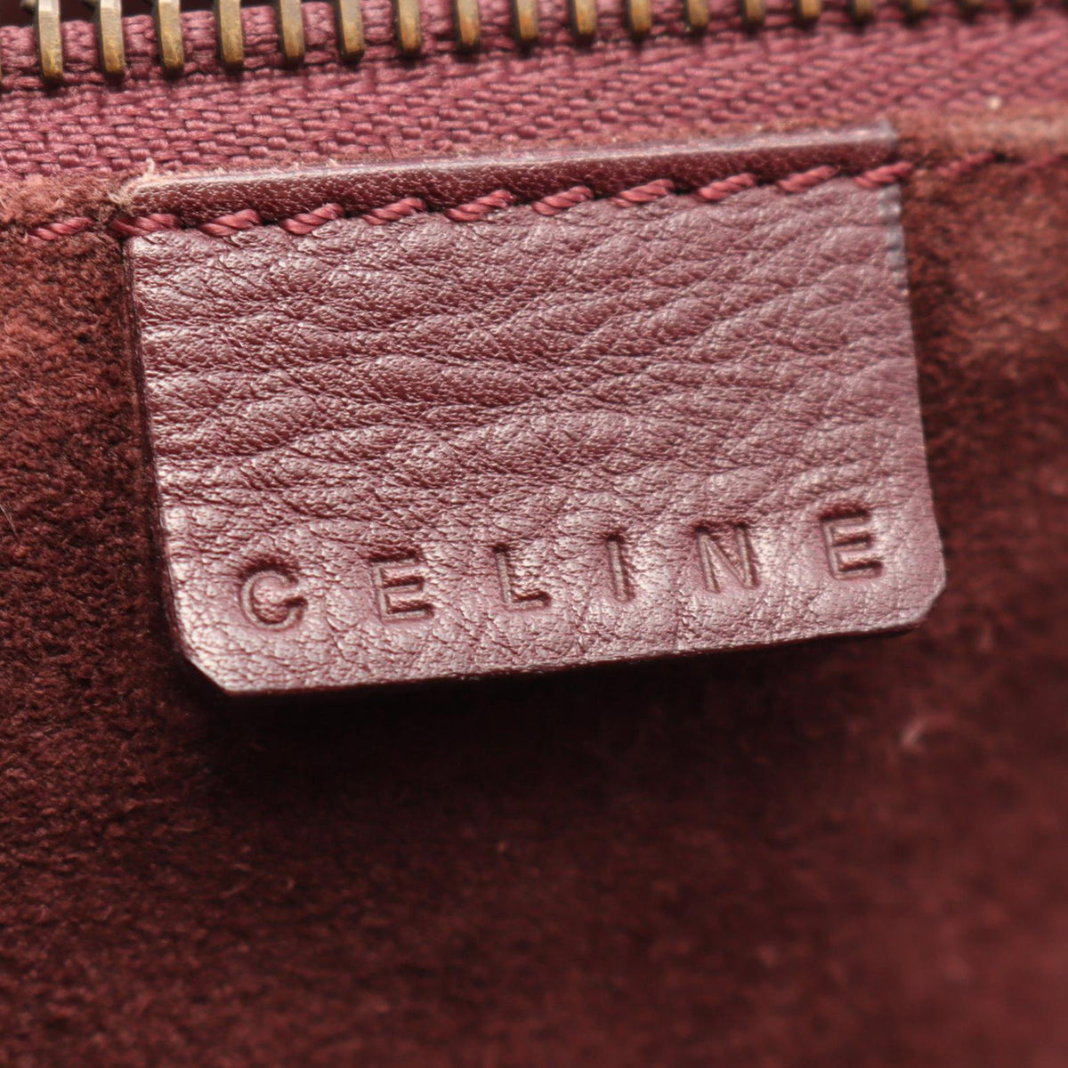 Celine Leather Buckle Handbag — Red