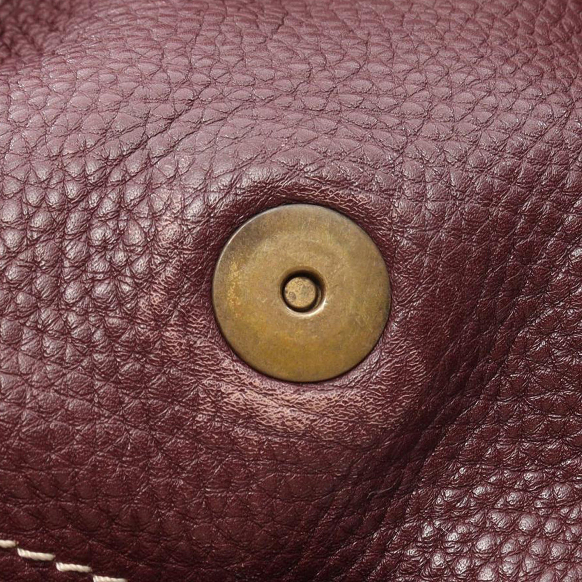Celine Leather Buckle Handbag — Red