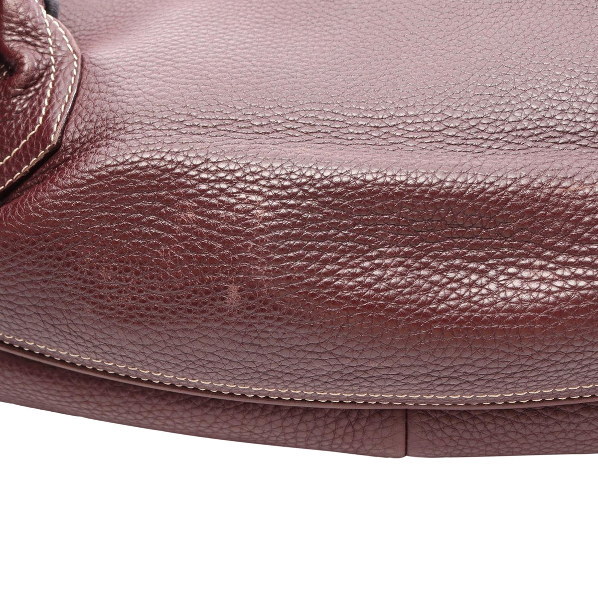 Celine Leather Buckle Handbag — Red