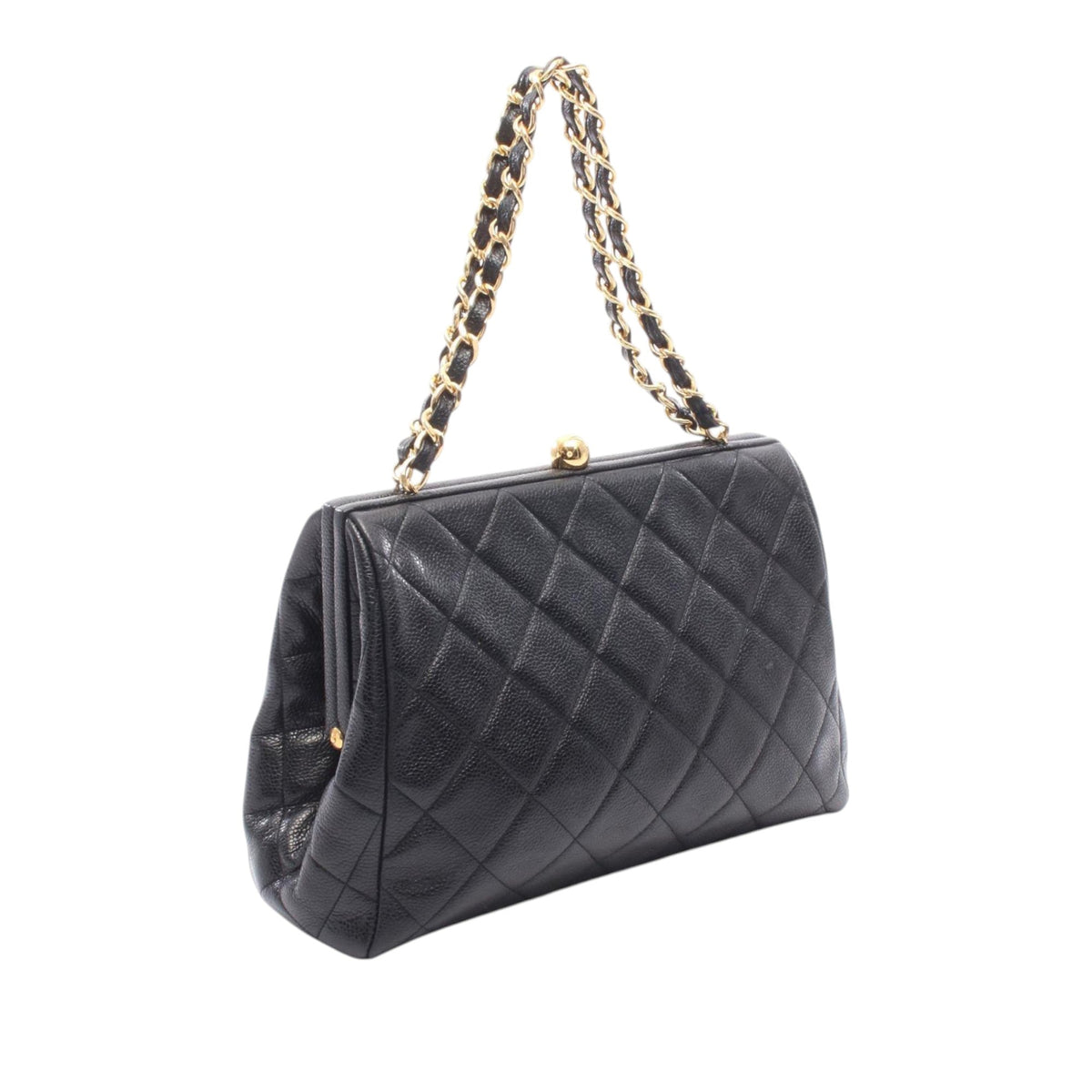 Chanel Quilted Caviar Kisslock Shoulder Bag