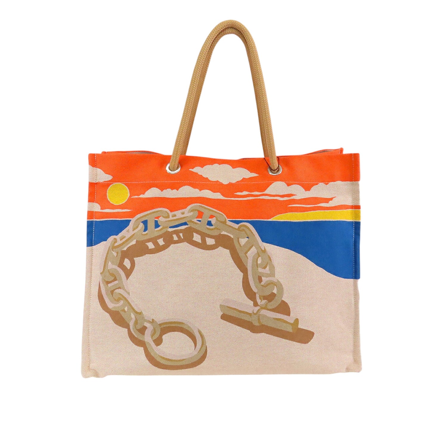 Hermès Toile Escale a la Plage Beach Bag