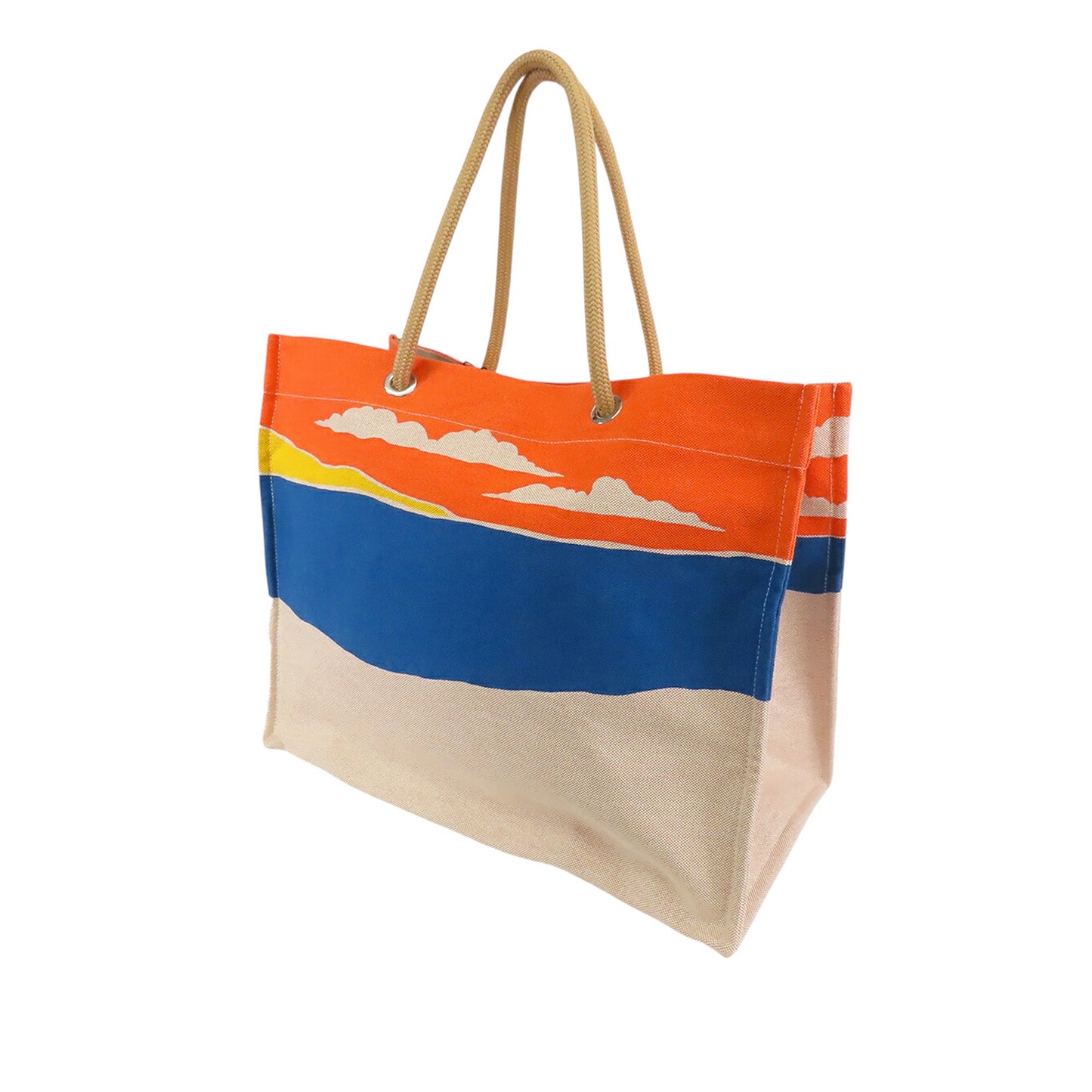 Hermès Toile Escale a la Plage Beach Bag