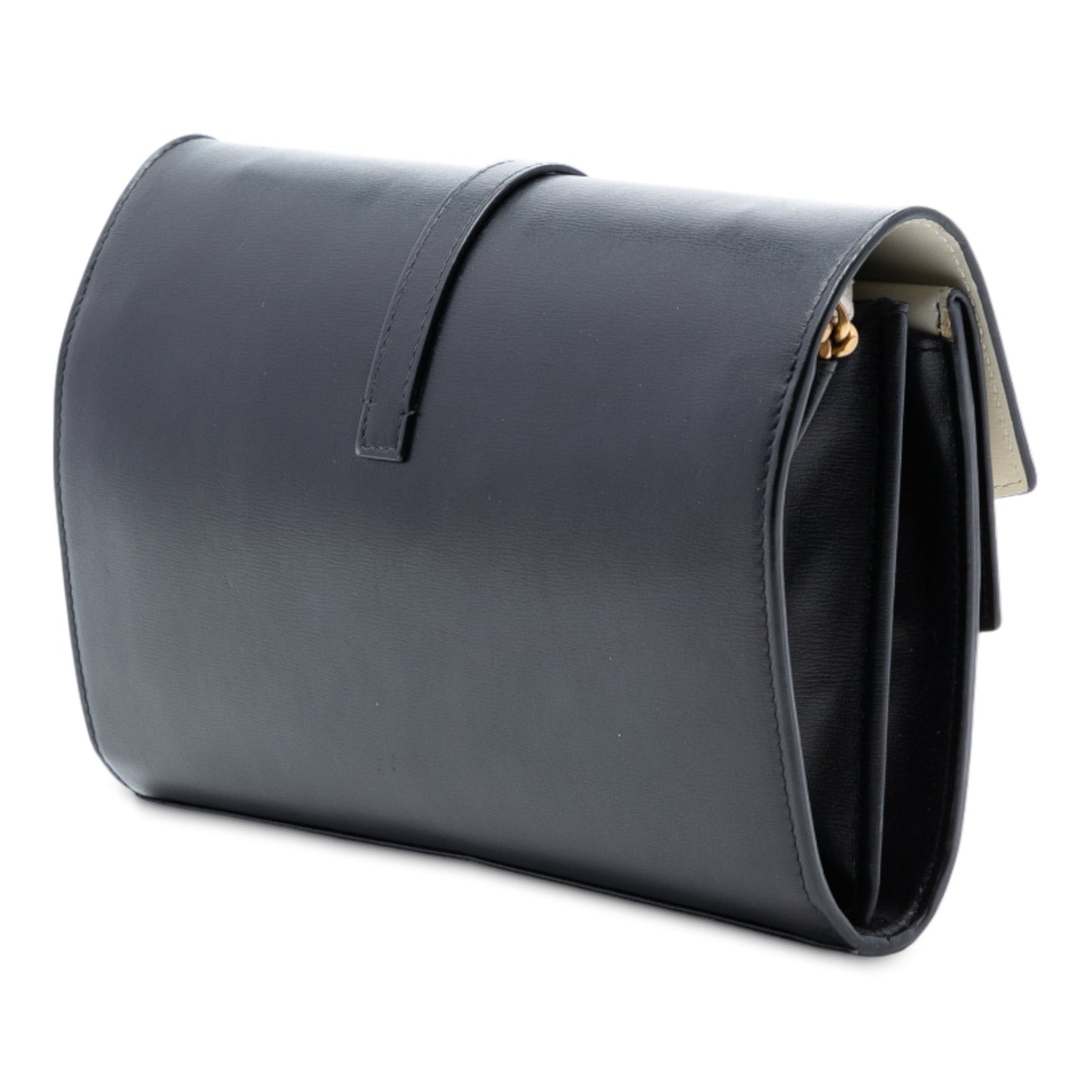 Saint Laurent Bicolor Leather Monogram Sulpice Wallet on Chain