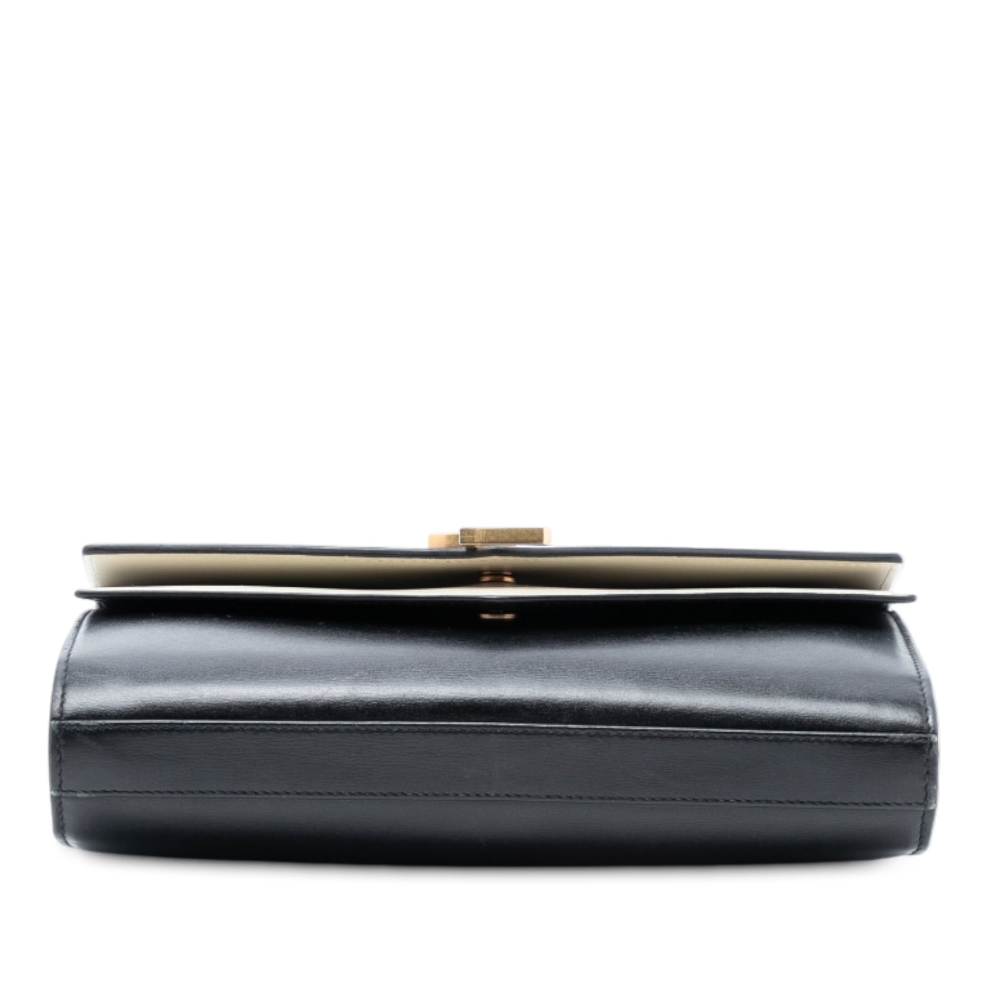 Saint Laurent Bicolor Leather Monogram Sulpice Wallet on Chain