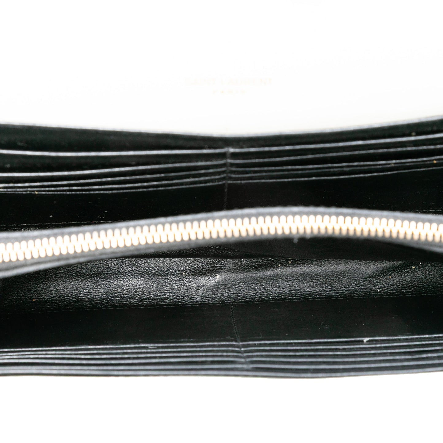 Saint Laurent Bicolor Leather Monogram Sulpice Wallet on Chain