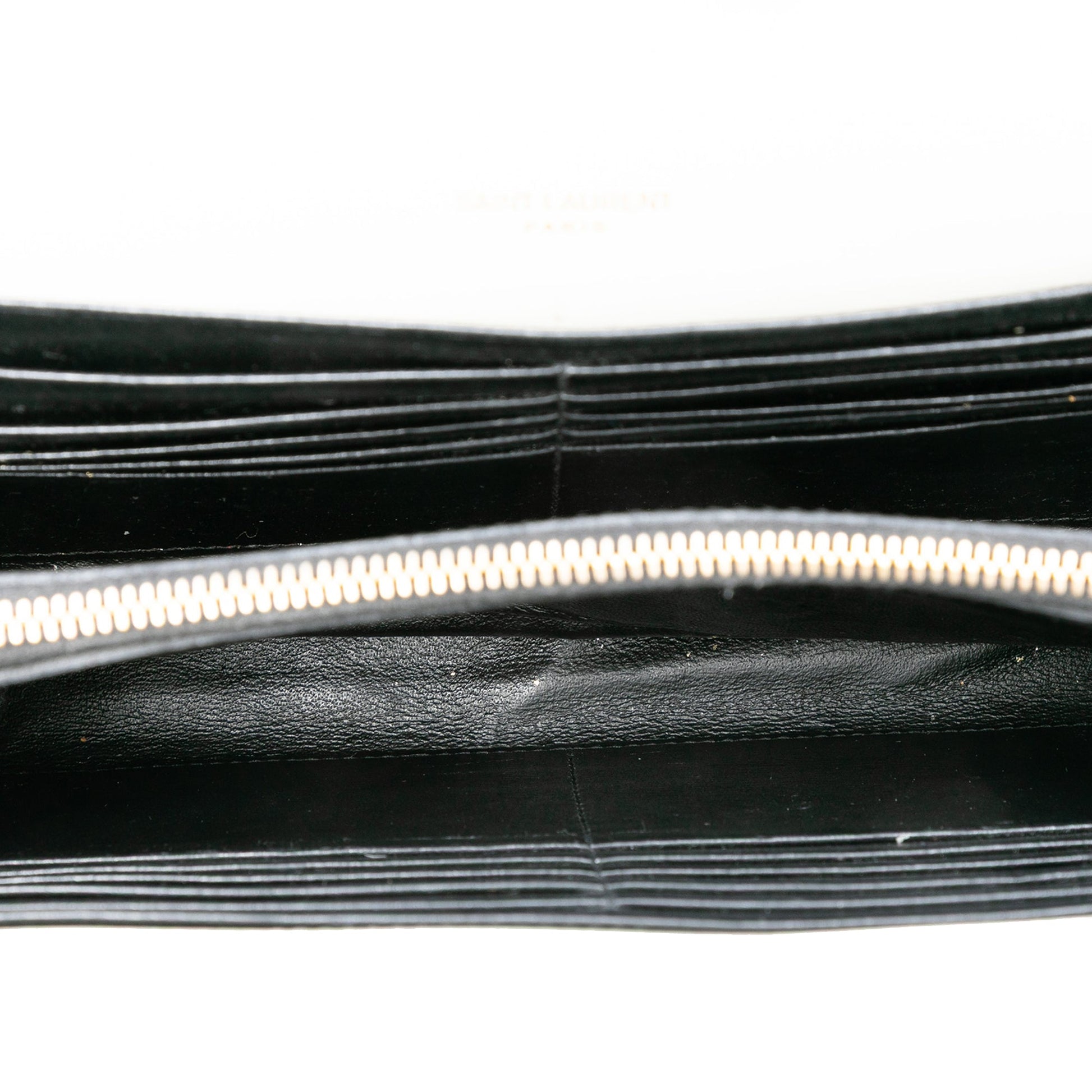 Saint Laurent Bicolor Leather Monogram Sulpice Wallet on Chain