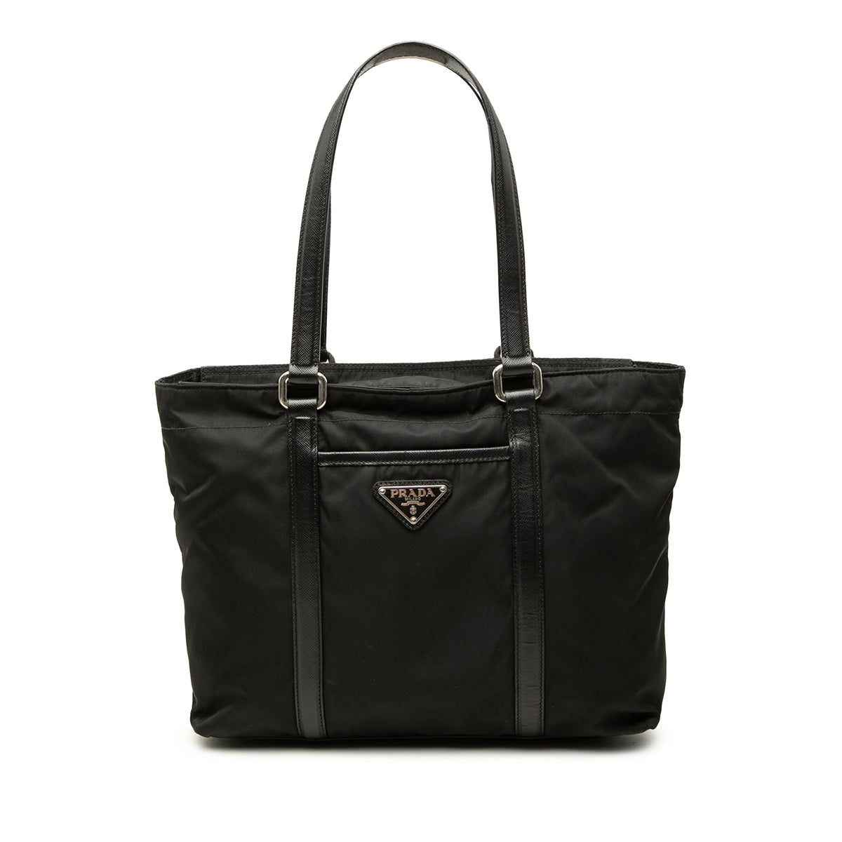 Prada Saffiano Trimmed Tessuto Tote