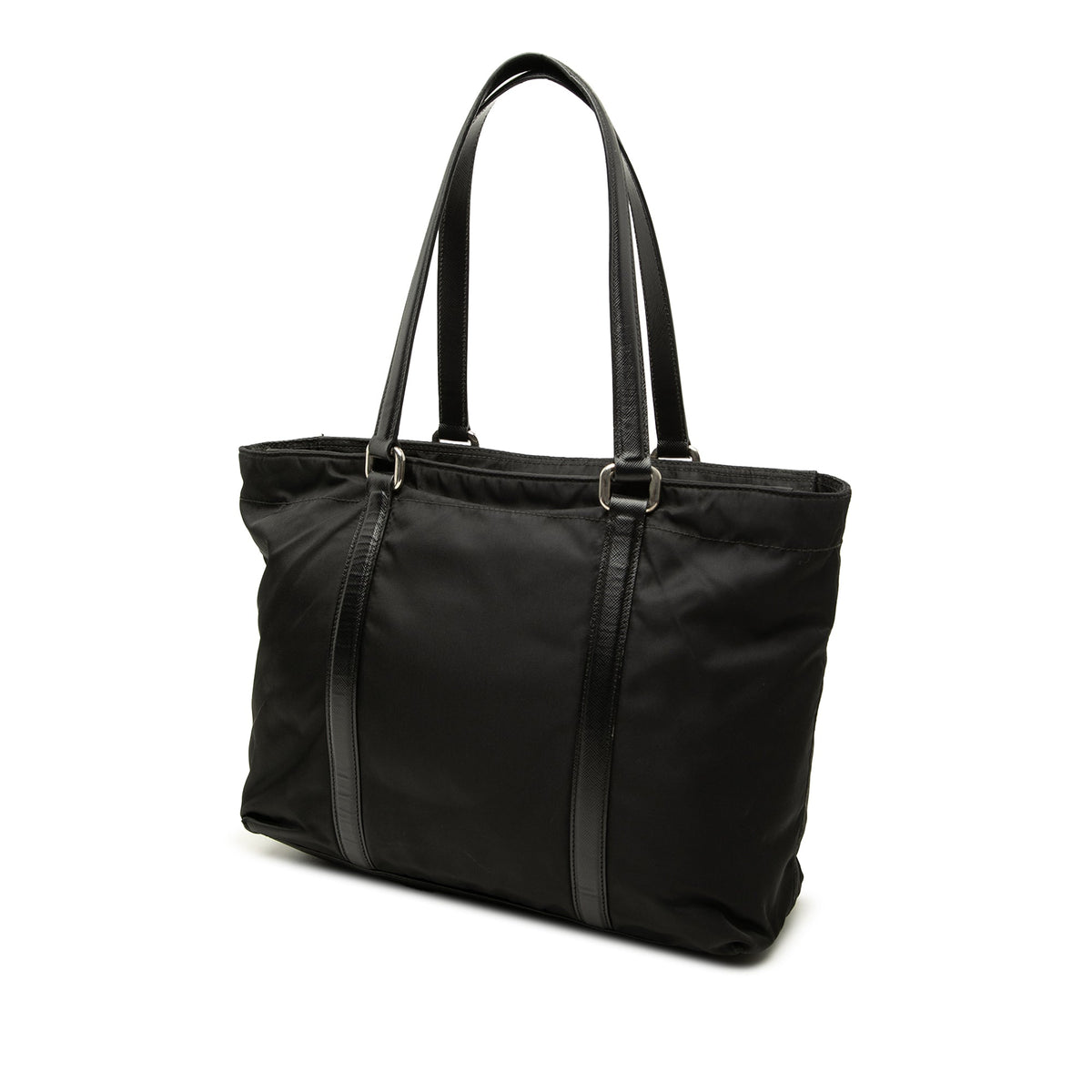 Prada Saffiano Trimmed Tessuto Tote