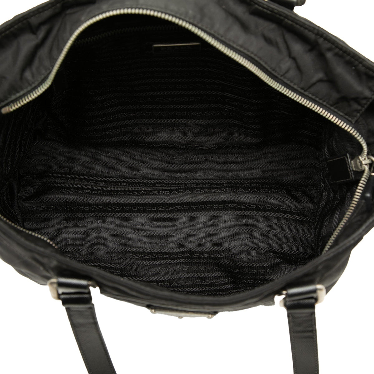 Prada Saffiano Trimmed Tessuto Tote