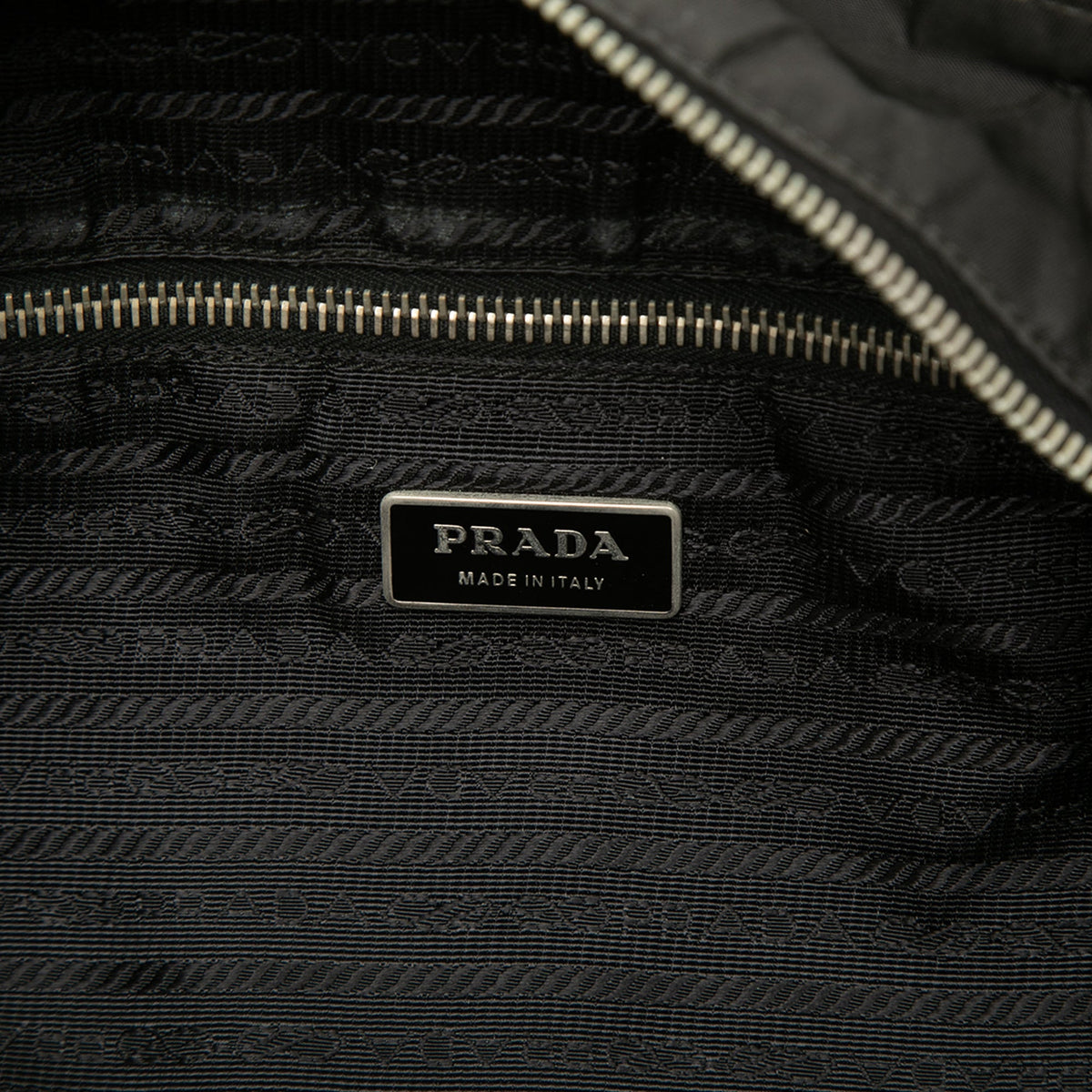Prada Saffiano Trimmed Tessuto Tote
