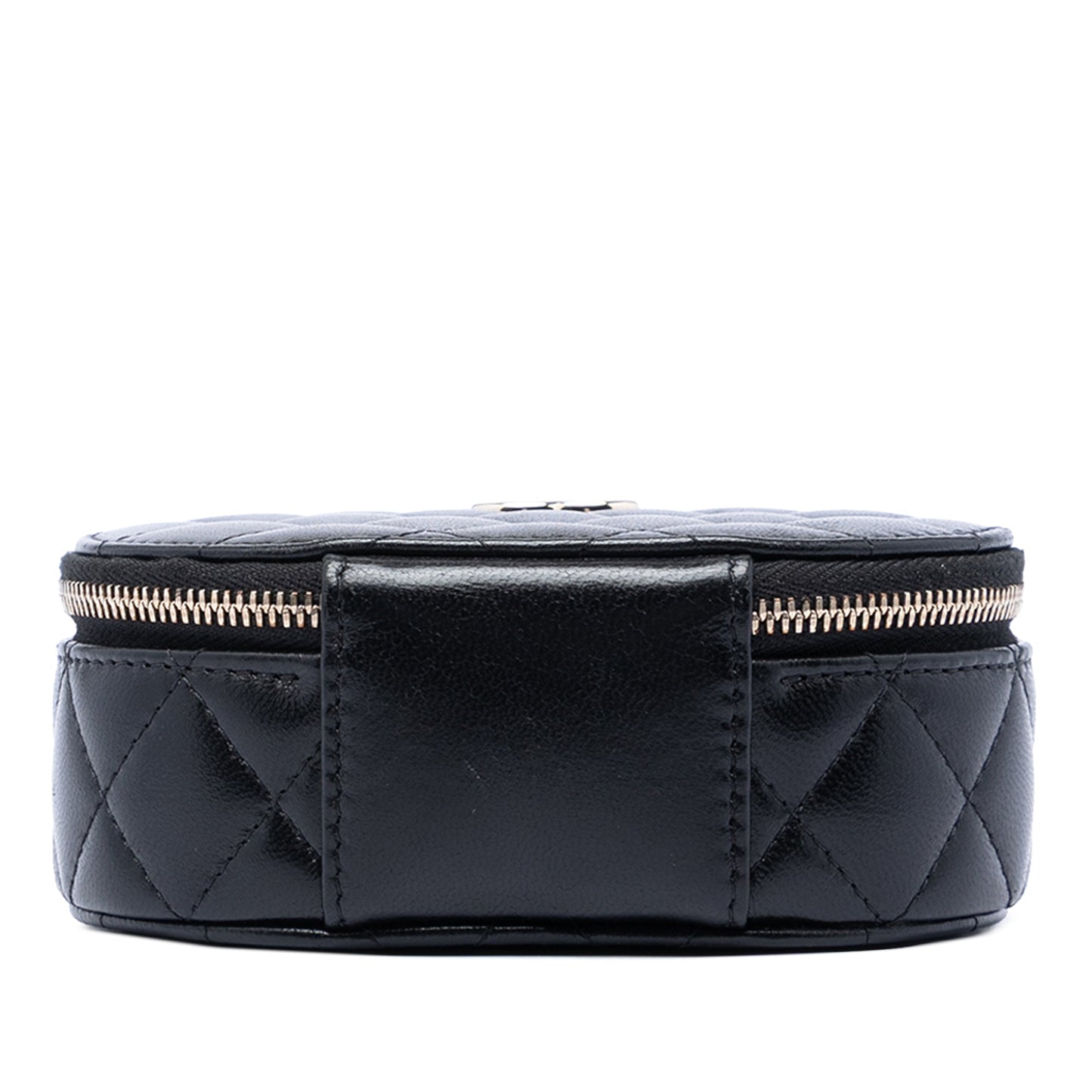 Chanel CC Quilted Lambskin Oval Top Handle Clutch
