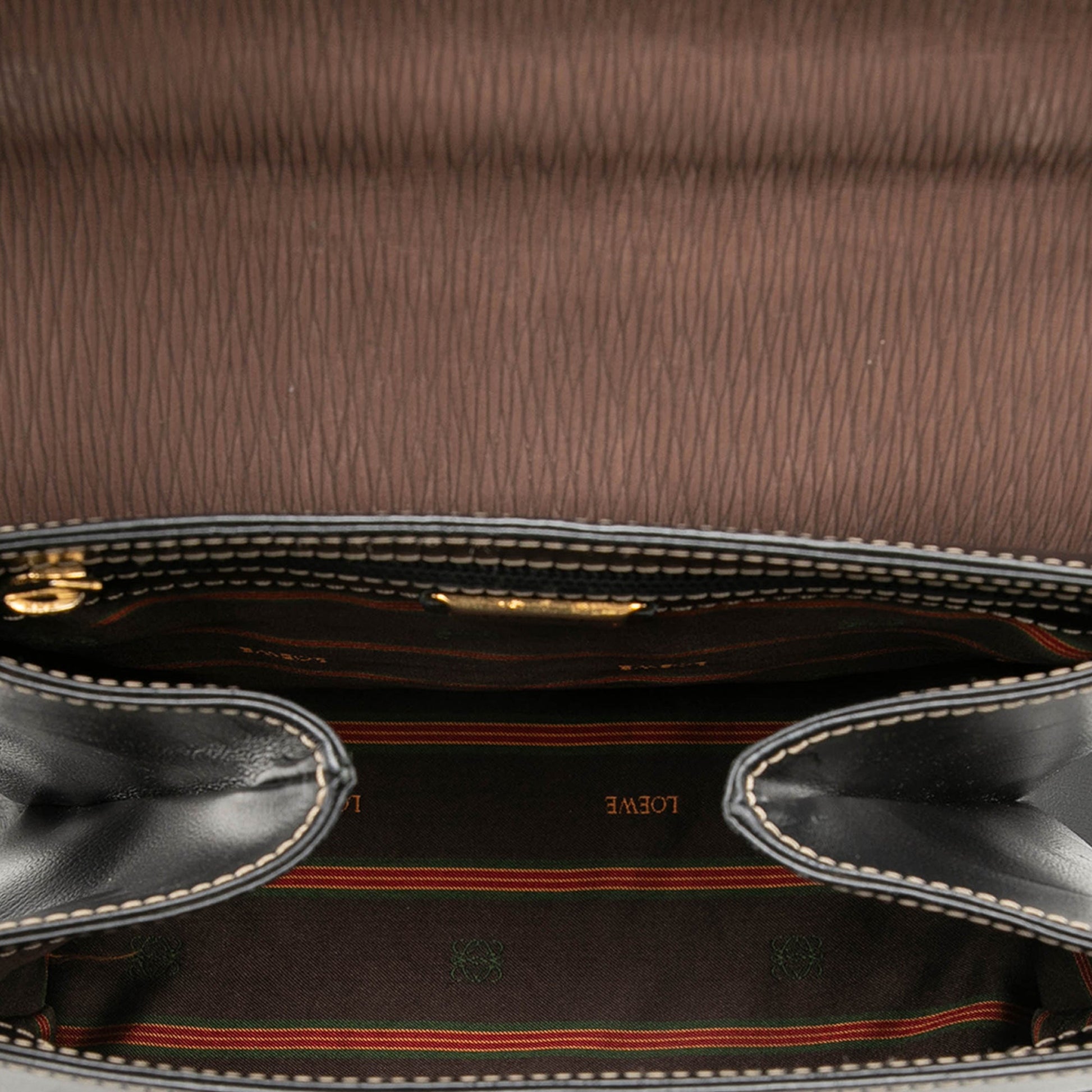 LOEWE Bicolor Leather Velazquez Twist Top Handle Bag