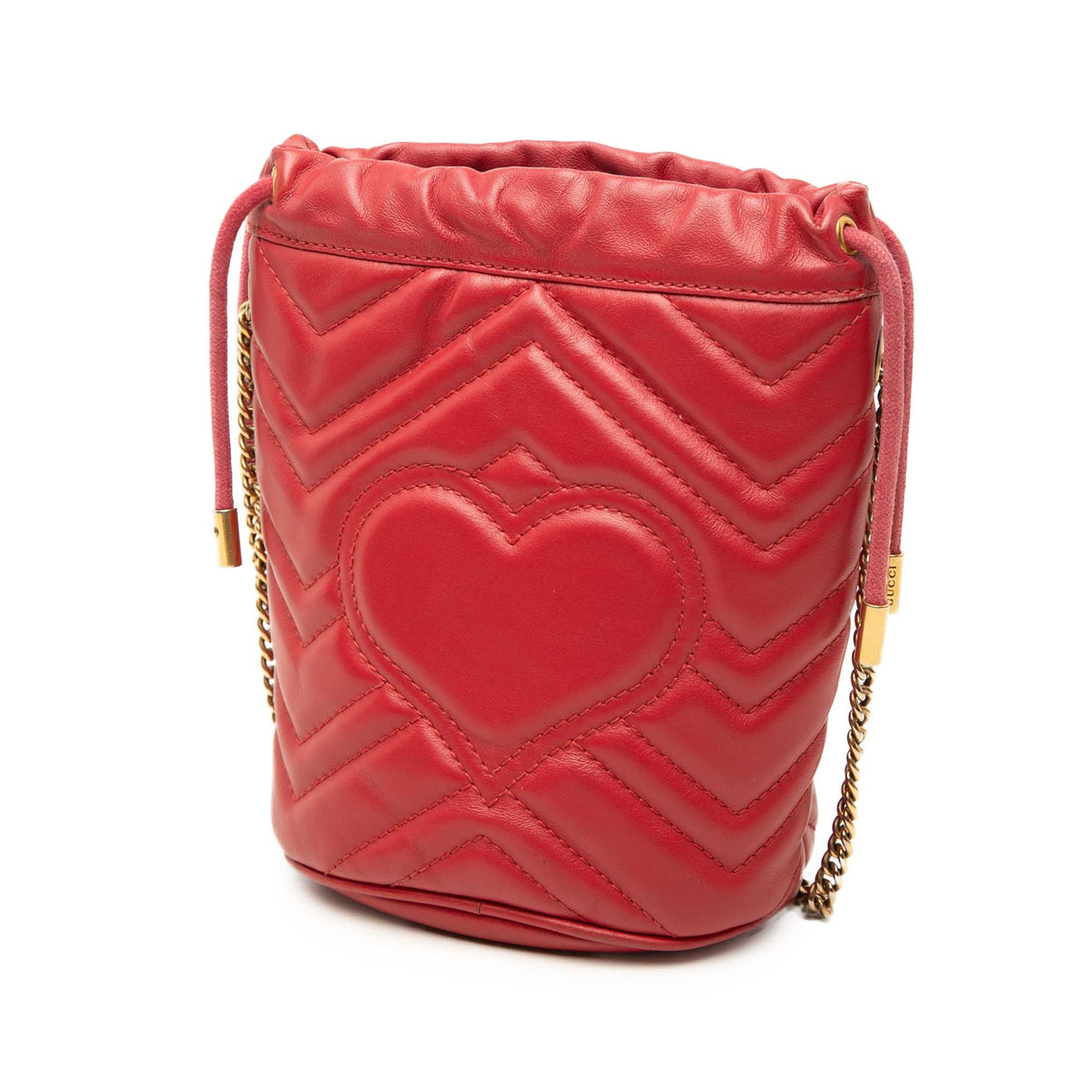 Gucci Small GG Marmont Matelasse Calfskin Bucket Bag