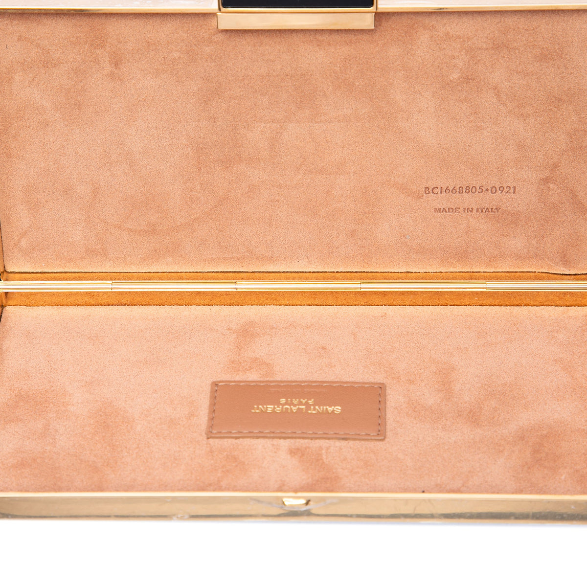 Saint Laurent Acrylic Box Minaudiere Clutch