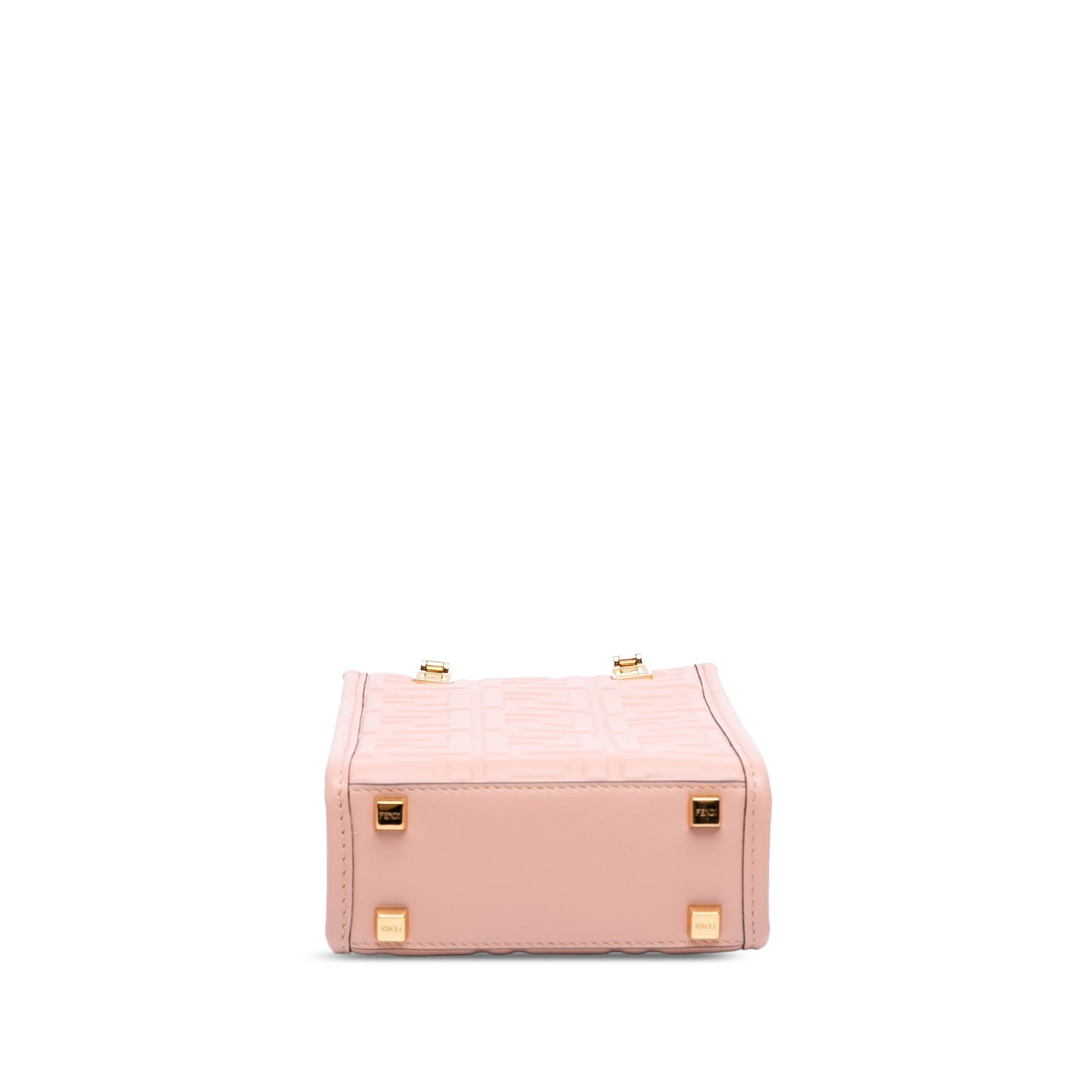 Fendi Mini Zucca Embossed Leather Sunshine Shopper Tote