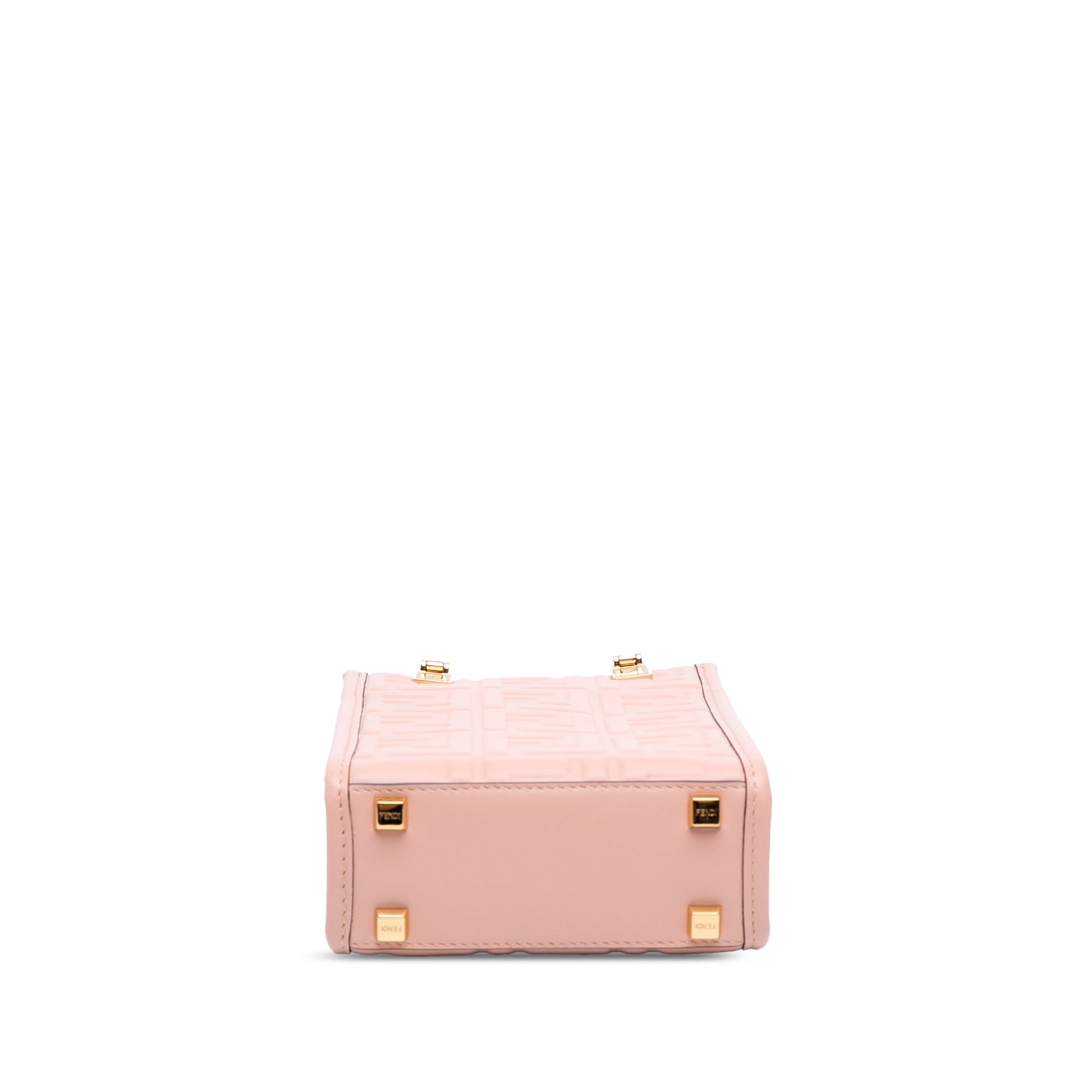 Fendi Mini Zucca Embossed Leather Sunshine Shopper Tote