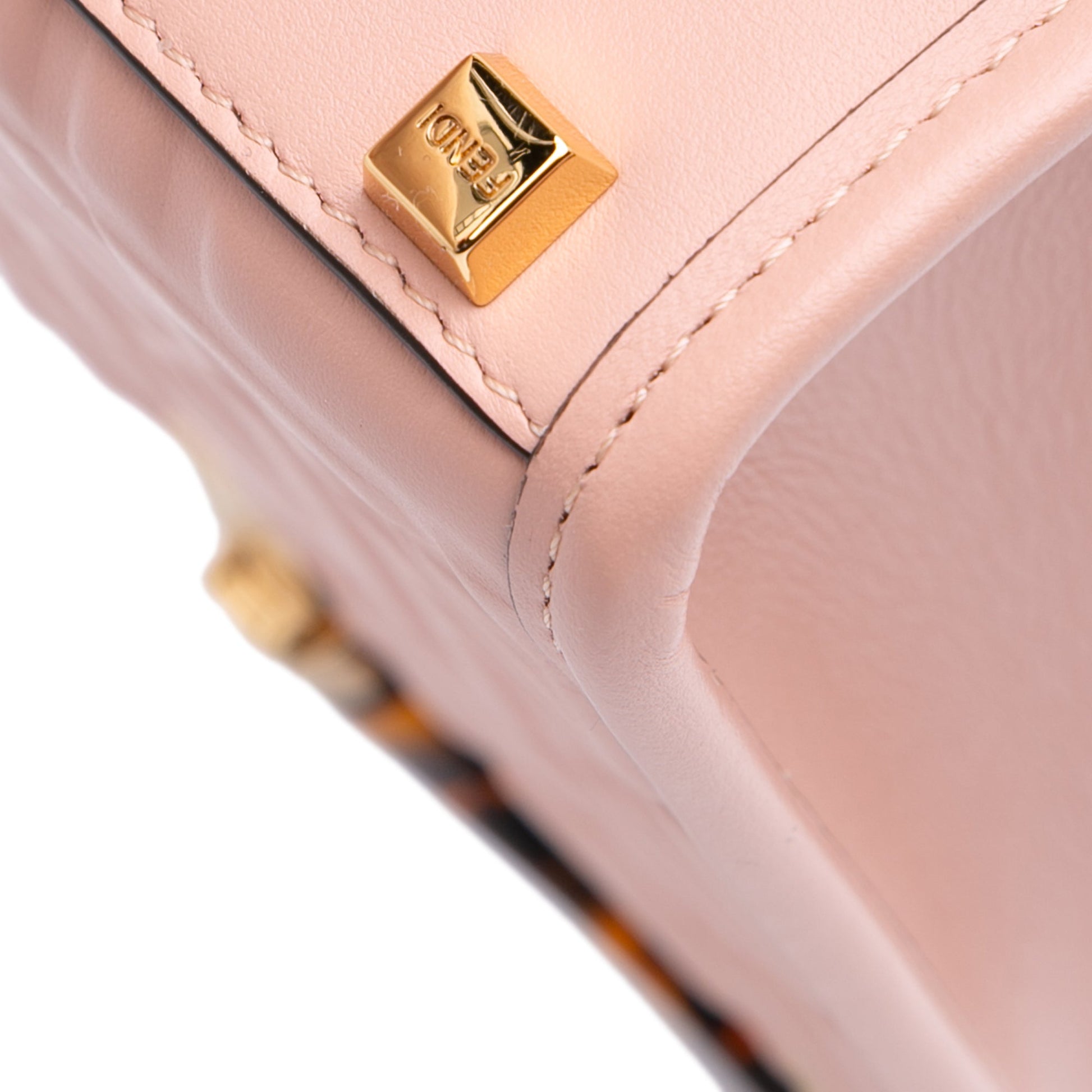 Fendi Mini Zucca Embossed Leather Sunshine Shopper Tote