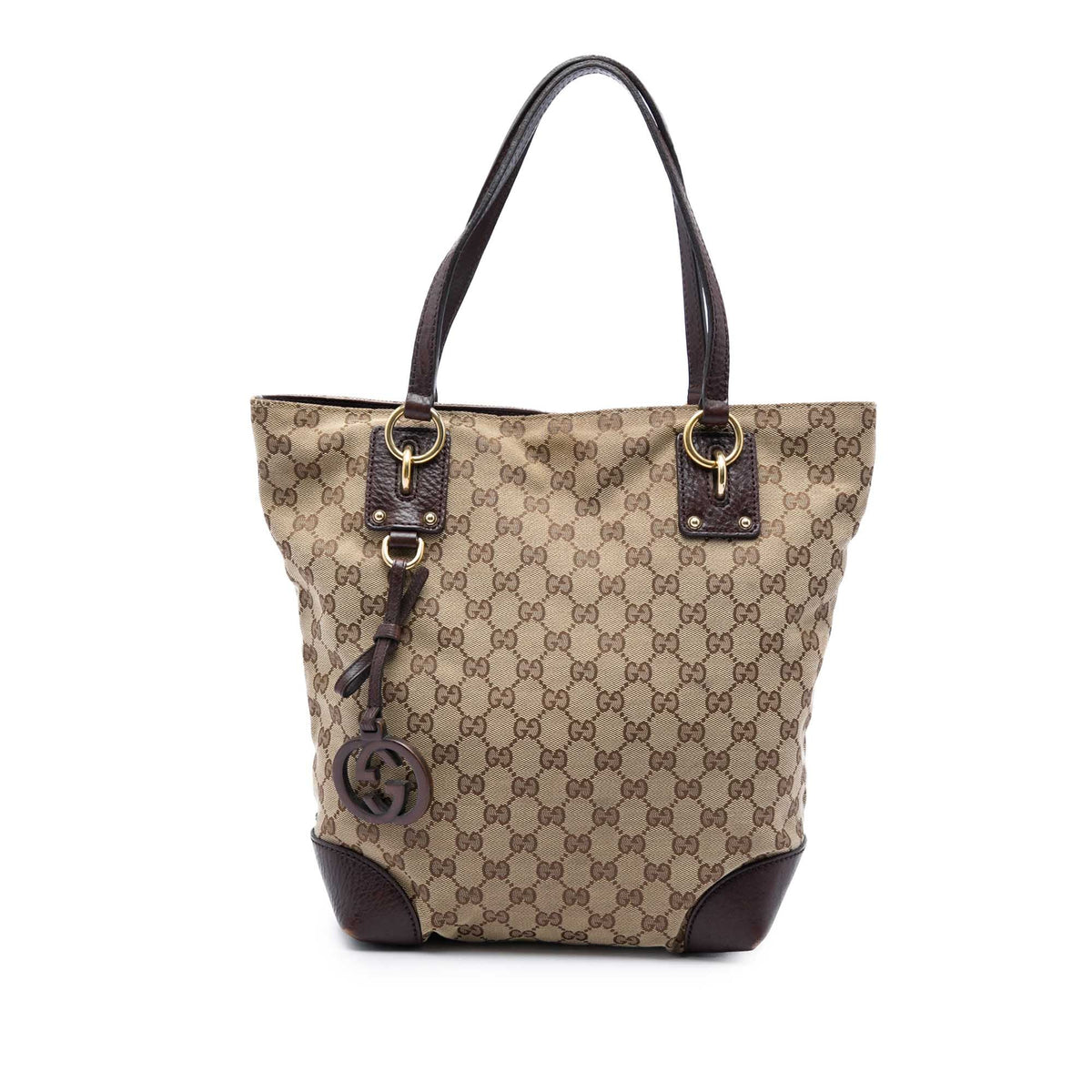 Gucci GG Canvas GG Charm Tote — Beige