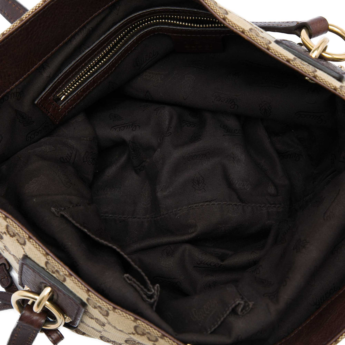 Gucci GG Canvas GG Charm Tote — Beige