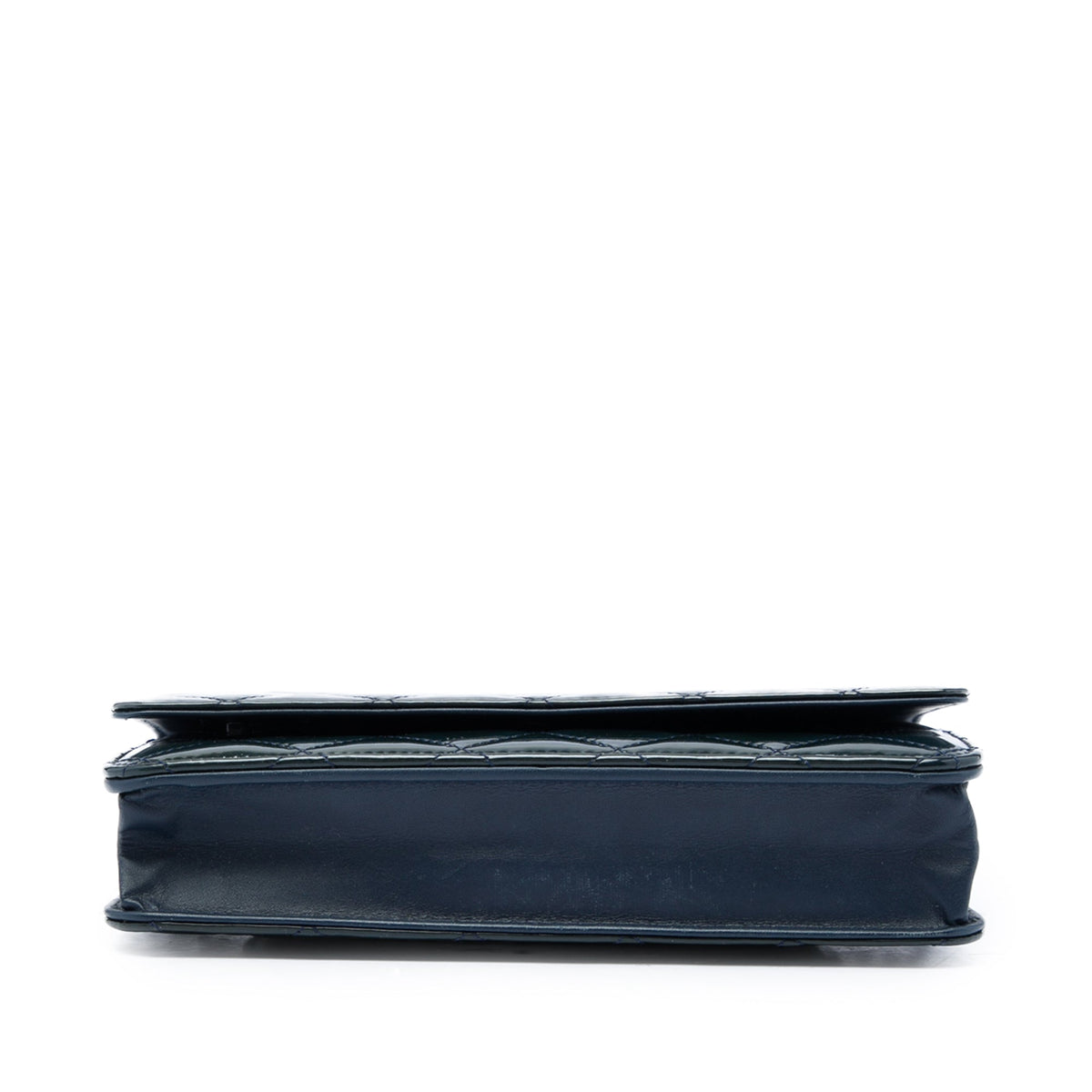 Chanel CC Quilted Patent Wallet On Chain — Blue