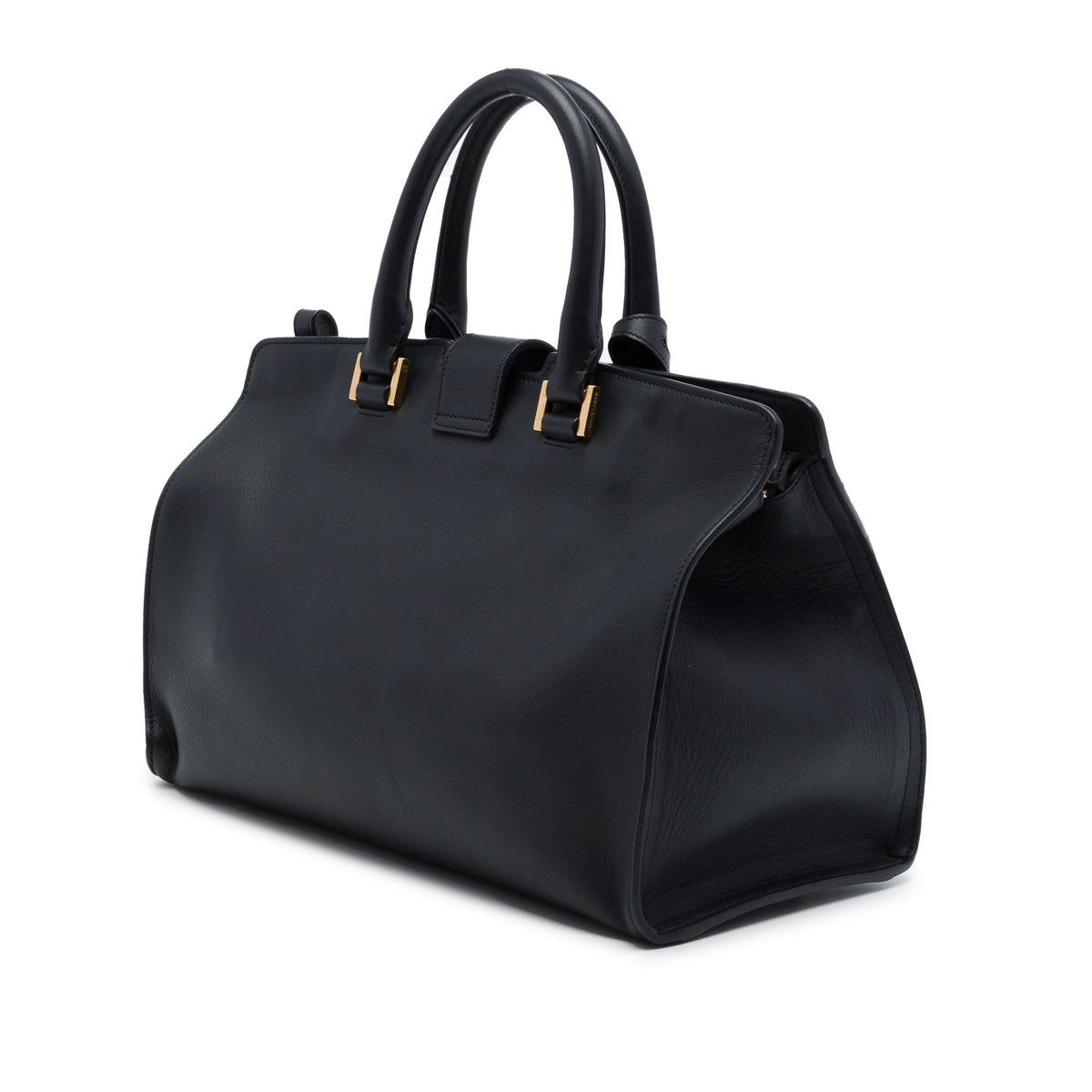 Saint Laurent Medium Leather Classic Y Cabas Satchel — Black