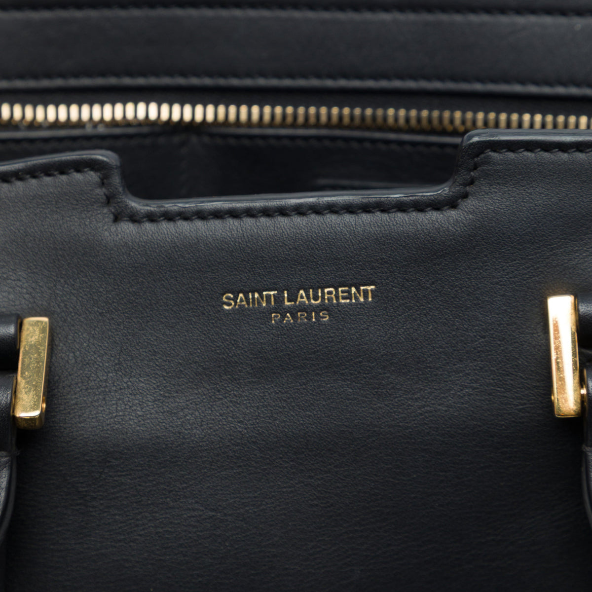 Saint Laurent Medium Leather Classic Y Cabas Satchel — Black