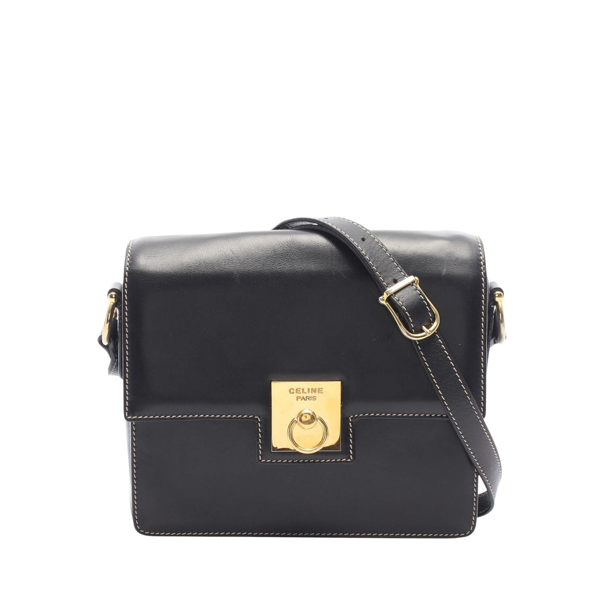 Celine Leather Crossbody — Black