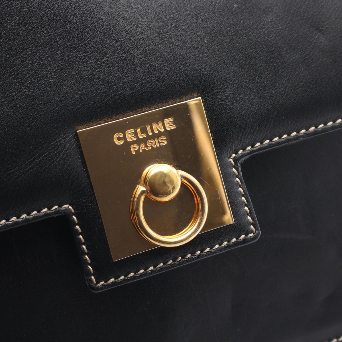 Celine Leather Crossbody — Black