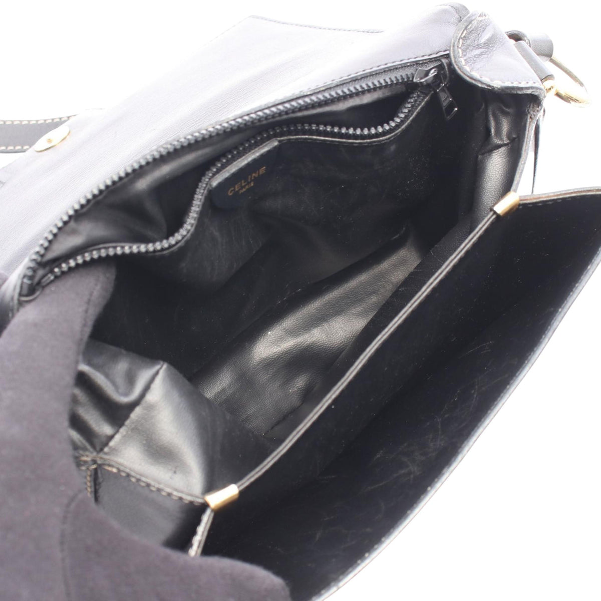Celine Leather Crossbody — Black