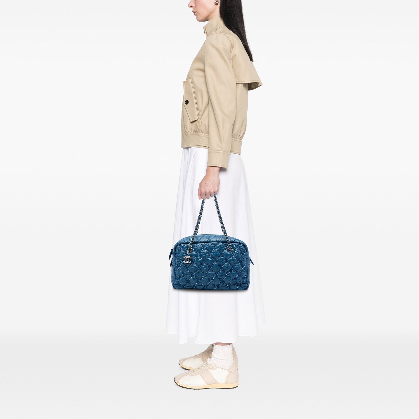 Chanel Paris Byzance Nylon Tweed On Stitch Bowler Bag