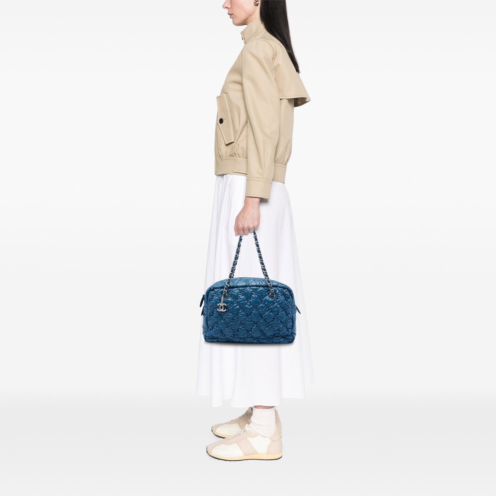 Chanel Paris Byzance Nylon Tweed On Stitch Bowler Bag