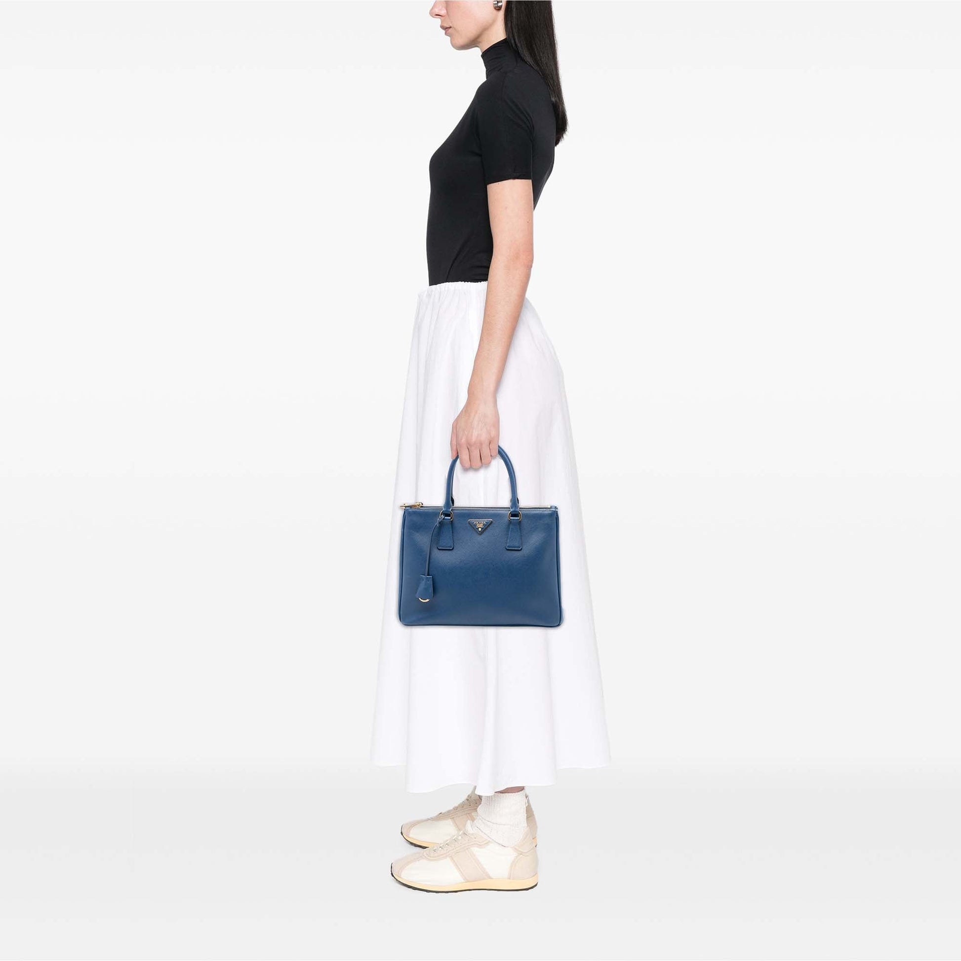 Prada Medium Saffiano Lux Galleria Double Zip Satchel