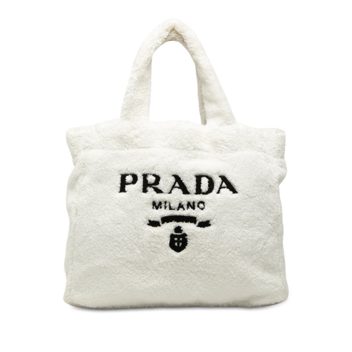 Prada Spugna Terry Cloth Logo Tote