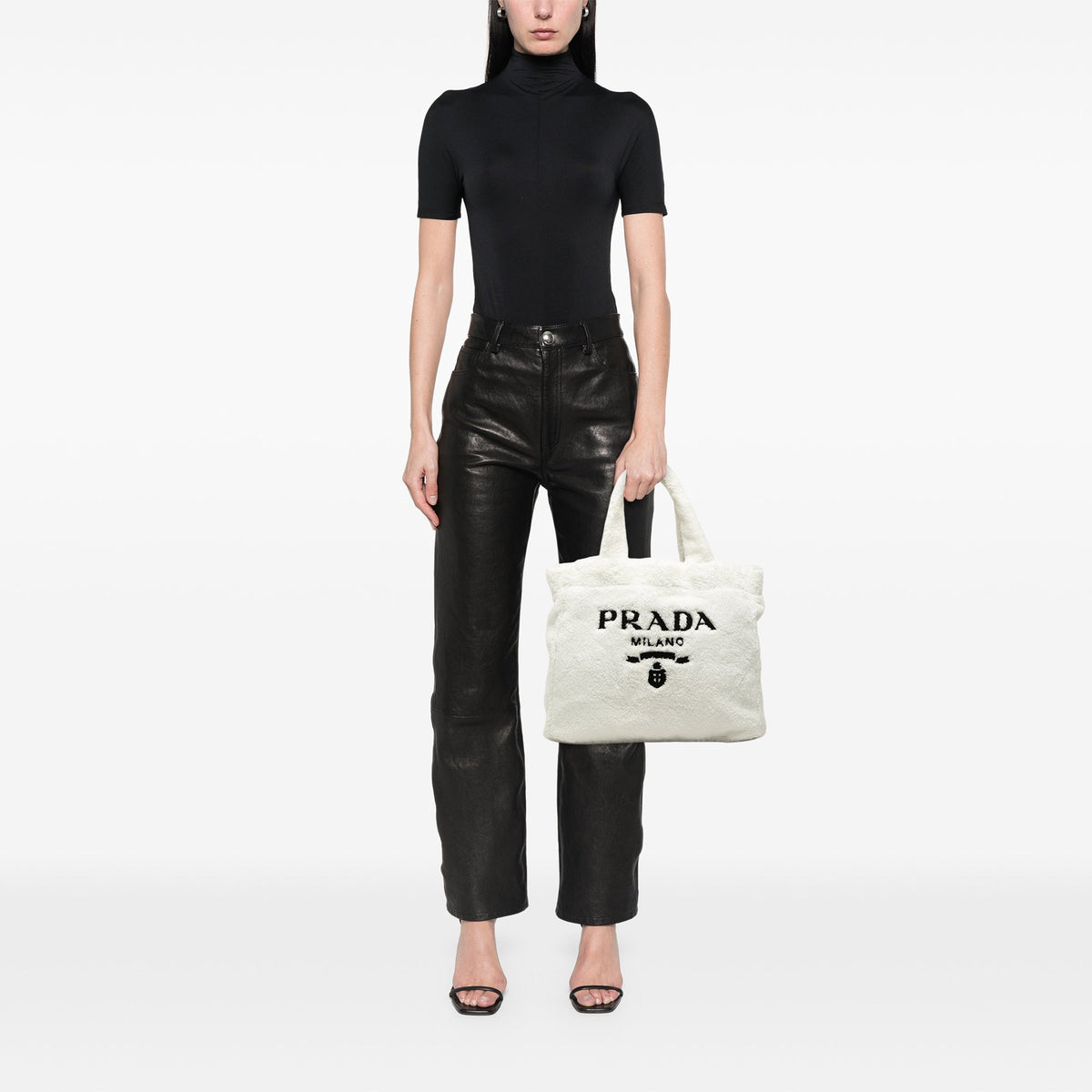Prada Spugna Terry Cloth Logo Tote