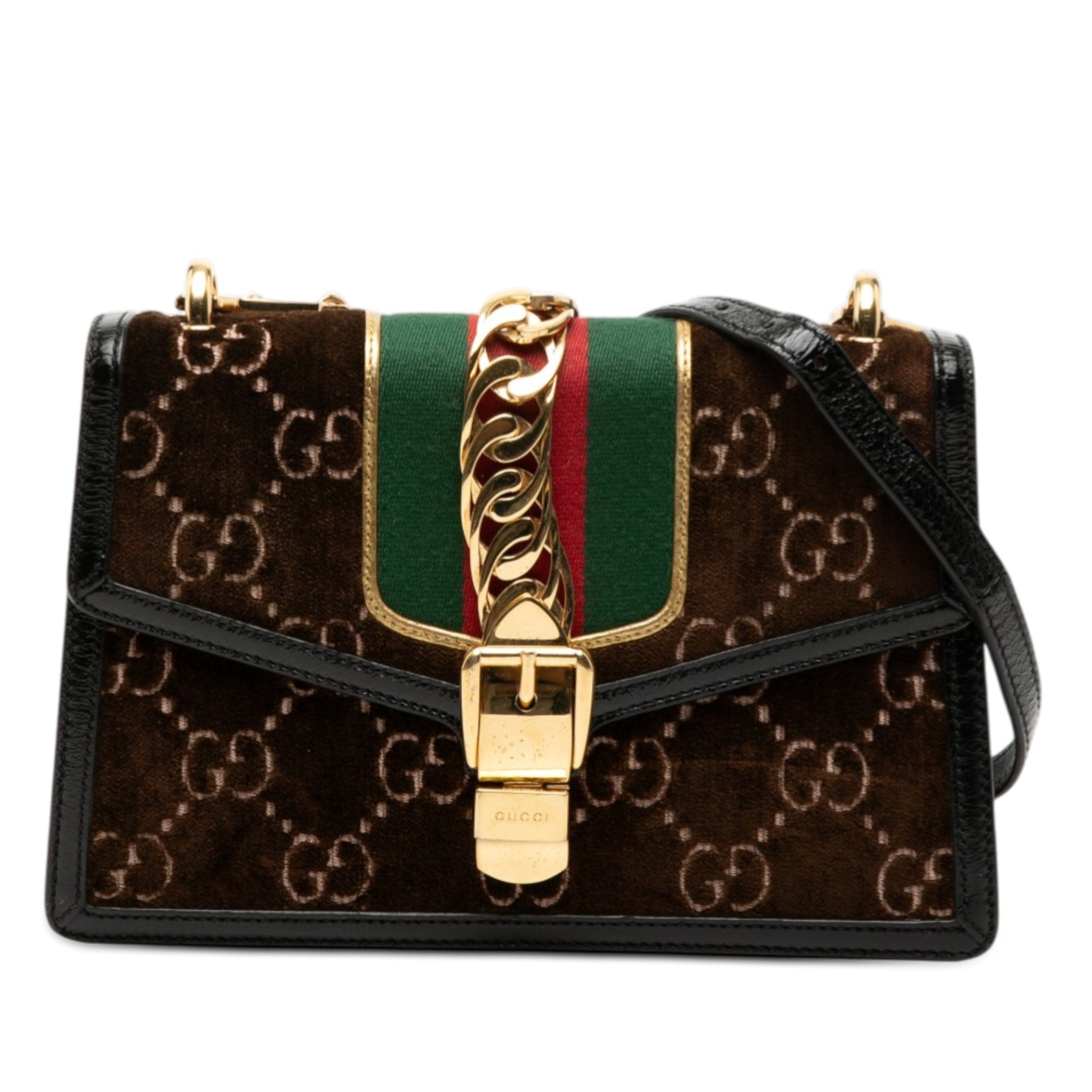 Gucci Small GG Velvet Sylvie Crossbody
