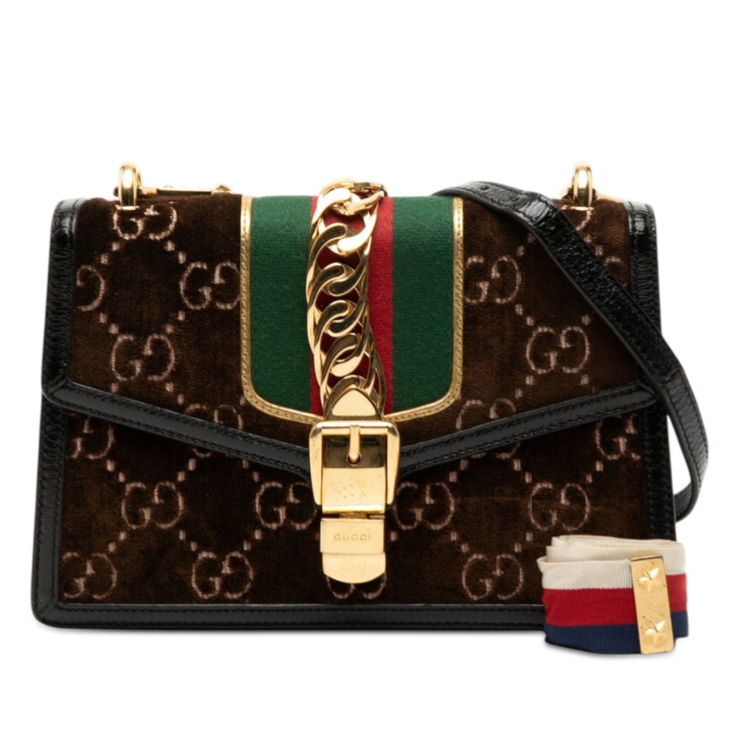 Gucci Small GG Velvet Sylvie Crossbody