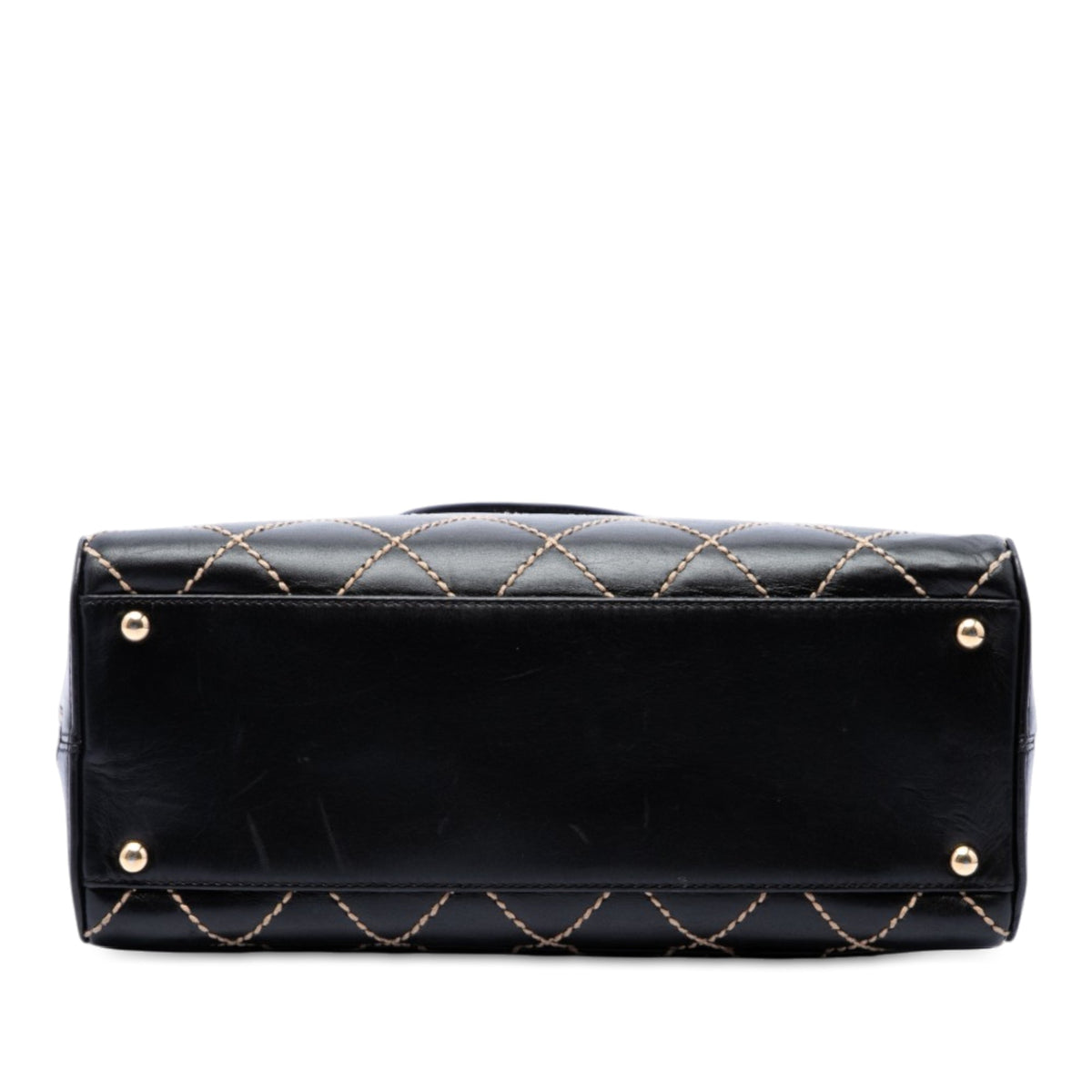 Chanel CC Lambskin Wild Stitch Handbag — Black
