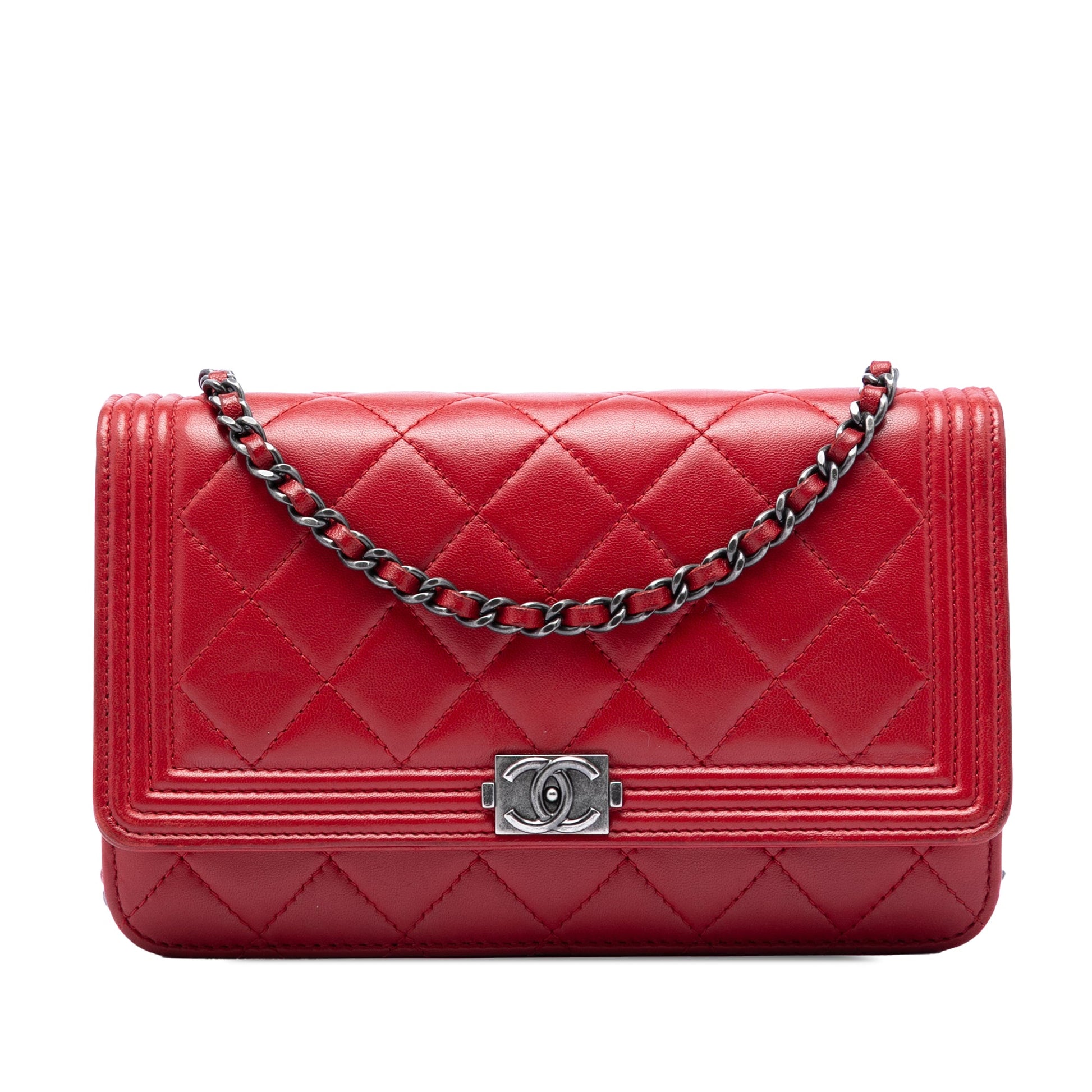Chanel Quilted Lambskin Boy Wallet On Chain
