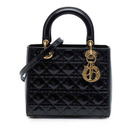 Dior Medium Patent Cannage Lady Dior