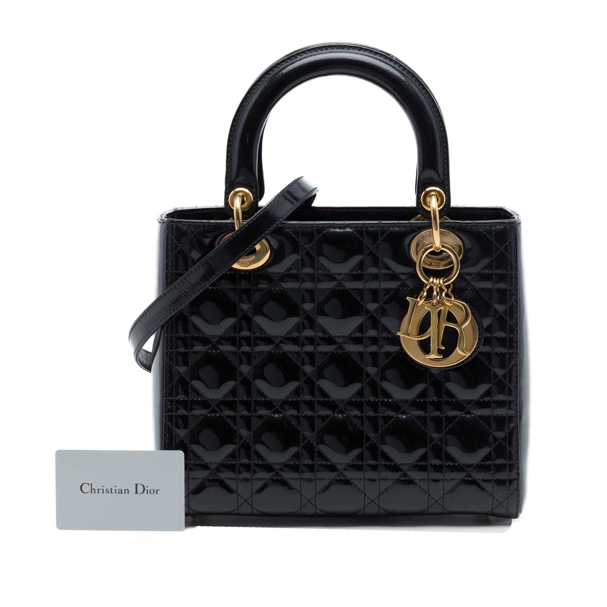 Dior Medium Patent Cannage Lady Dior