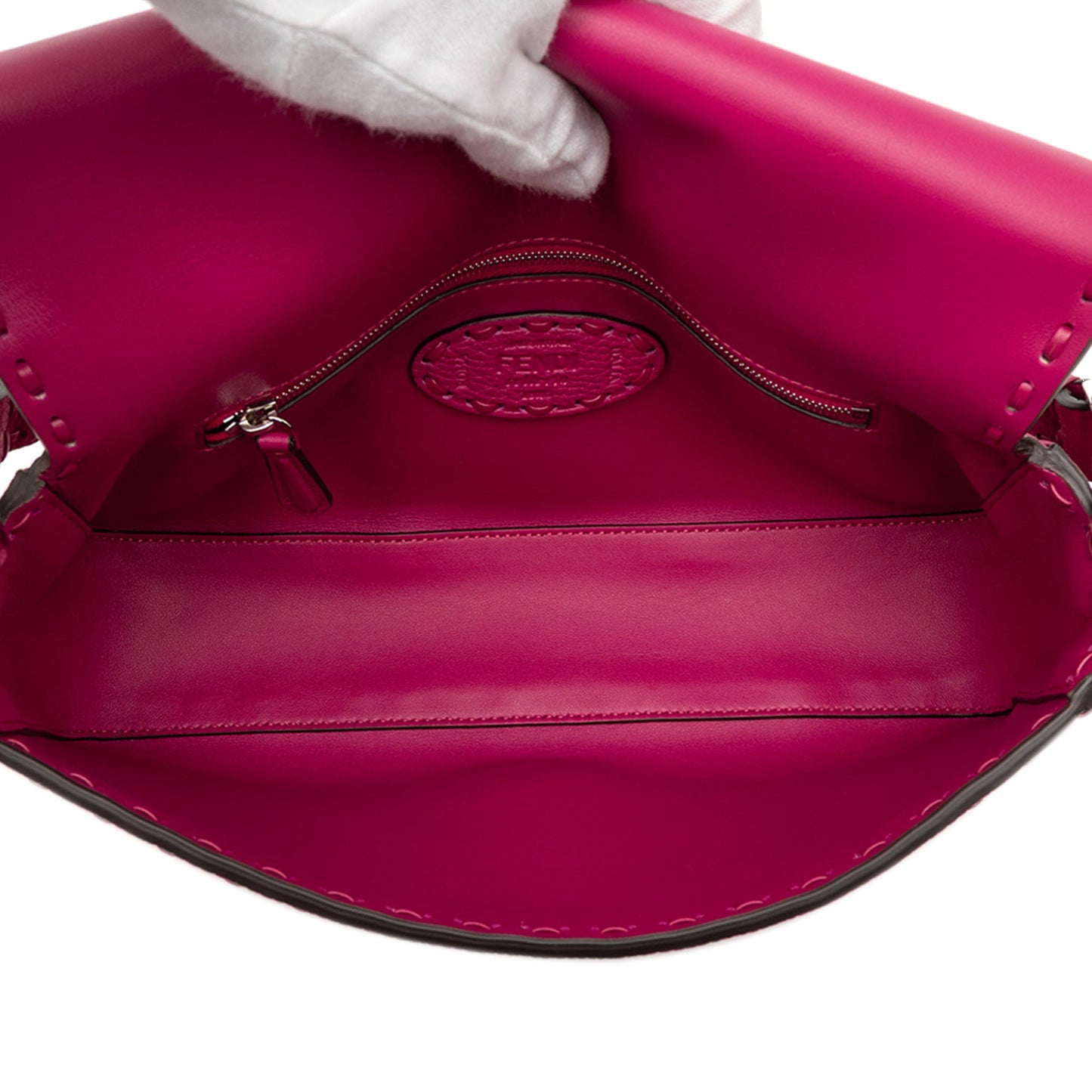 Fendi Leather Selleria Baguette Satchel