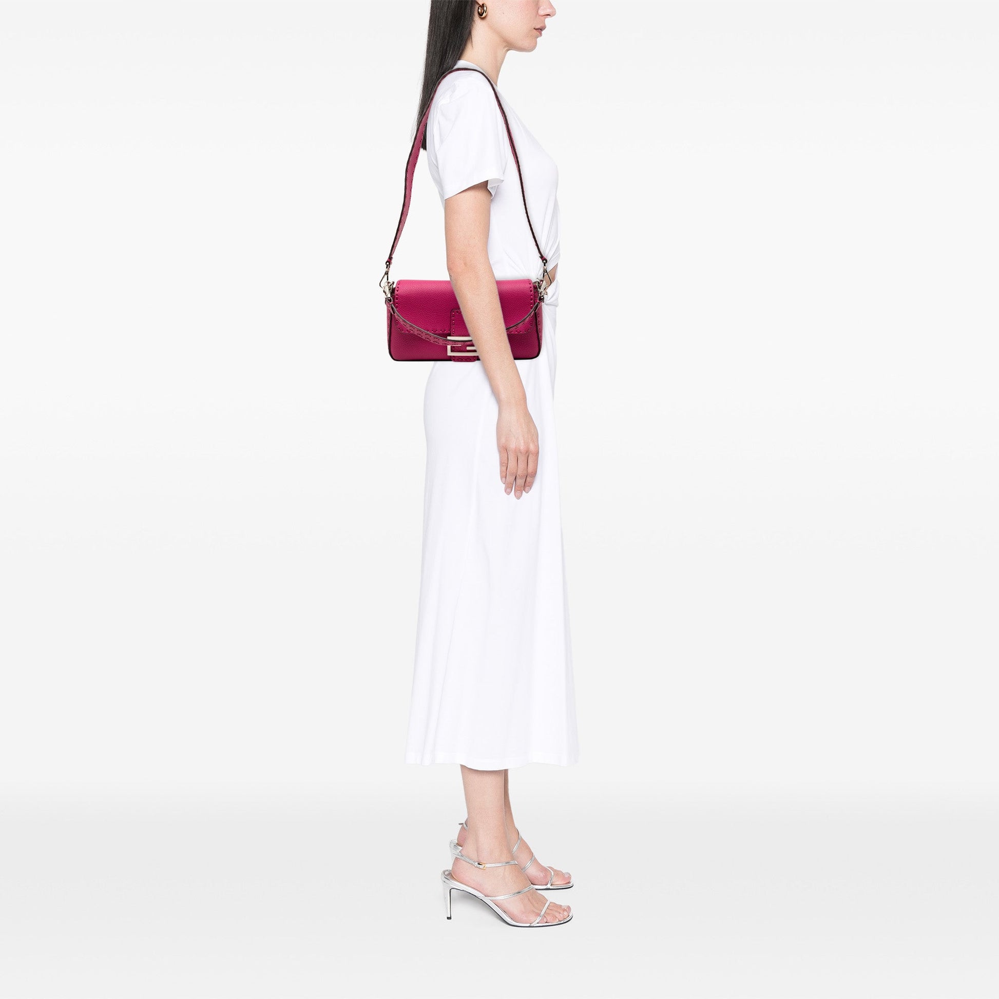 Fendi Leather Selleria Baguette Satchel