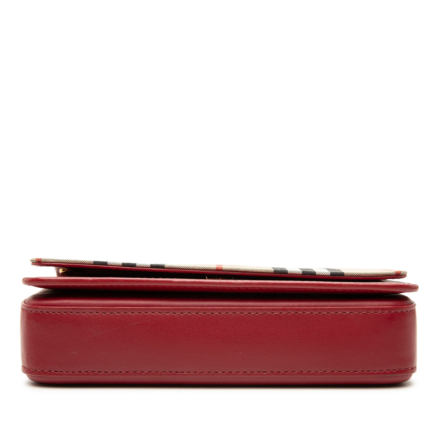 Burberry House Check Trimmed Leather Flap Crossbody