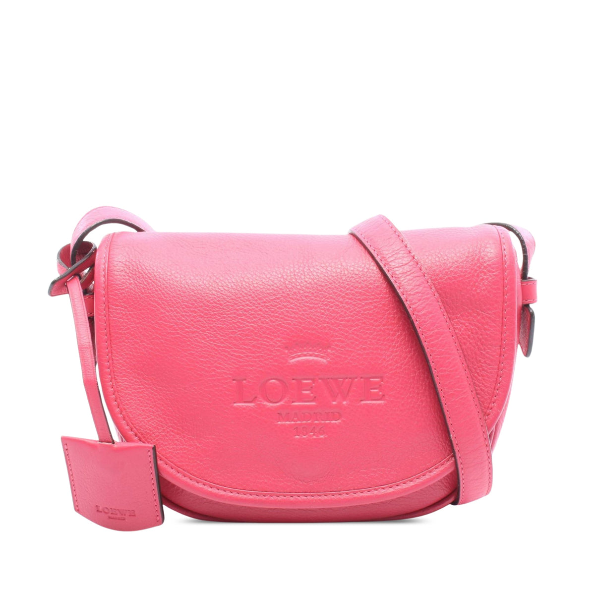 LOEWE Leather Heritage Crossbody — Pink