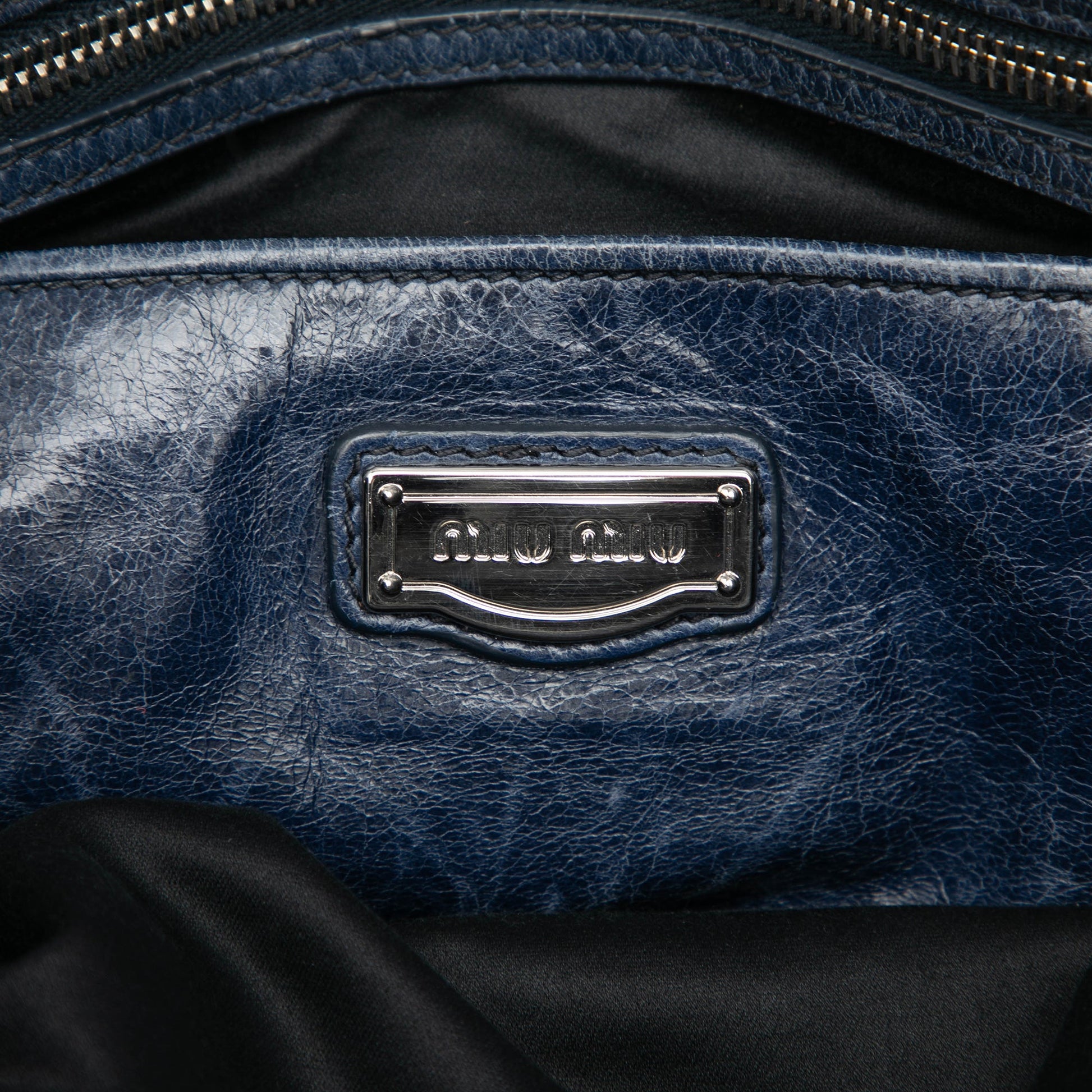 Miu Miu Crinkled Calfskin Convertible Tote