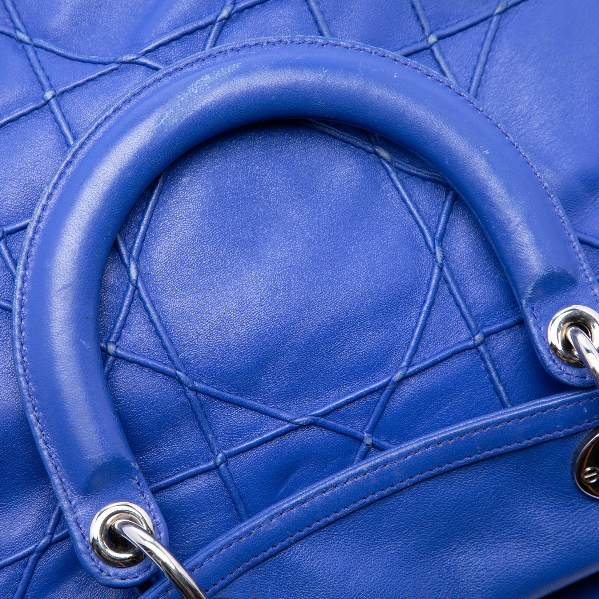 Dior Medium Lambskin Cannage Polochon Granville Satchel