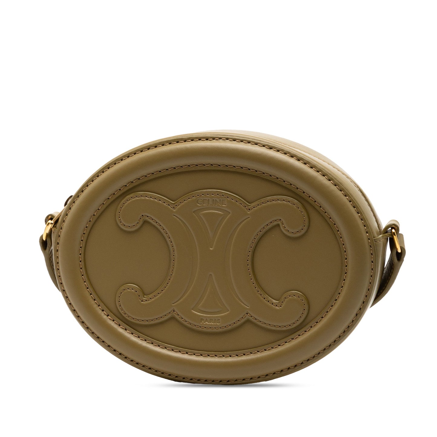 Celine Small Calfskin Cuir Triomphe Oval Crossbody